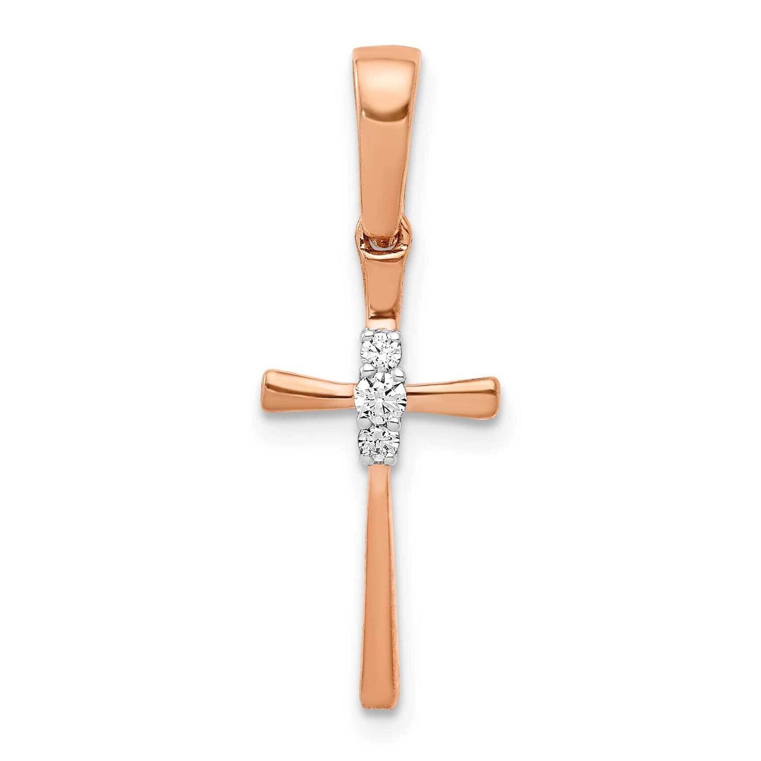 1/20Ct. Diamond Cross Pendant 14k Rose Gold PM5011-006-RA, MPN: PM5011-006-RA, 883957305134