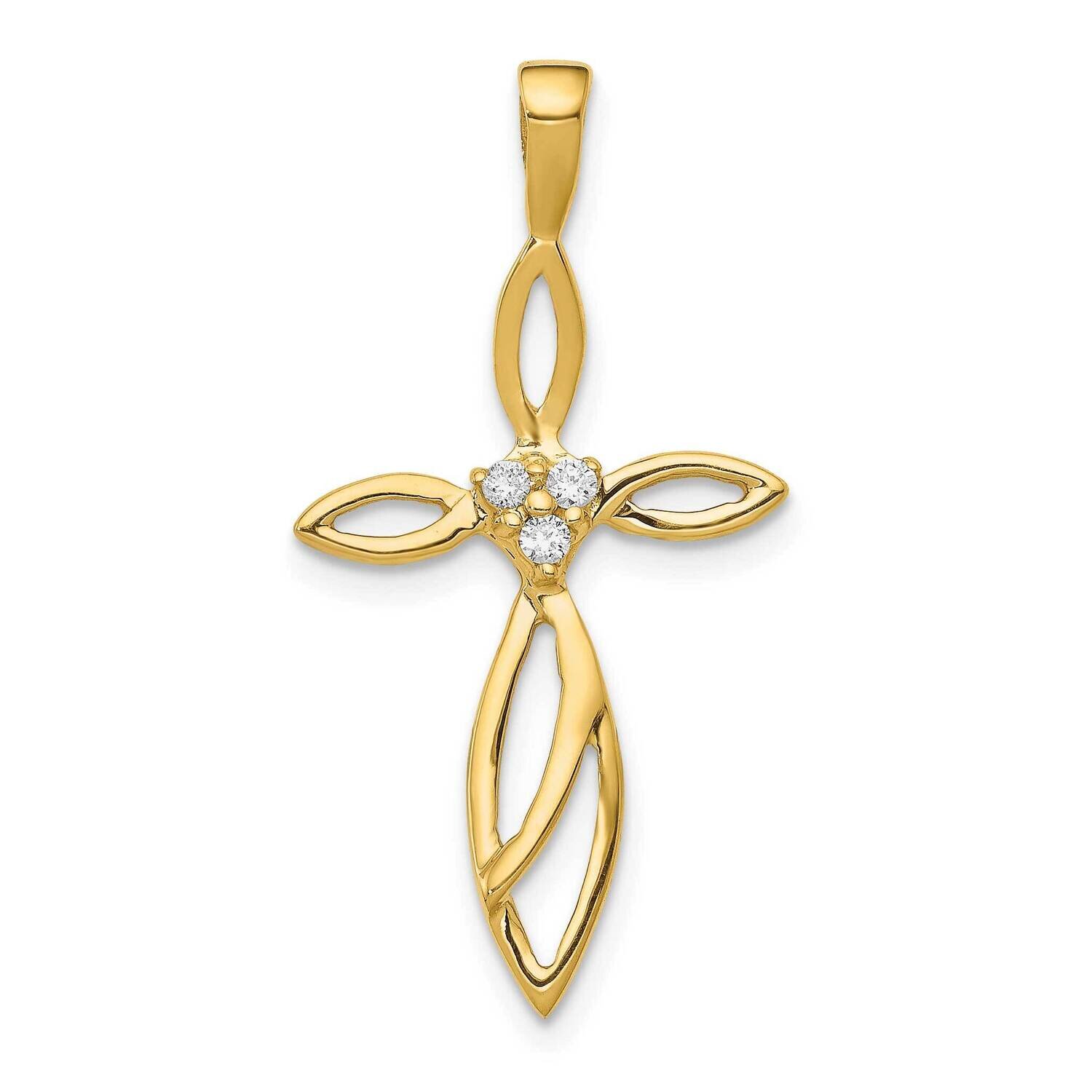 Cross Pendant 14k Gold AA Diamond PM5014-005-YA, MPN: PM5014-005-YA, 883957212272