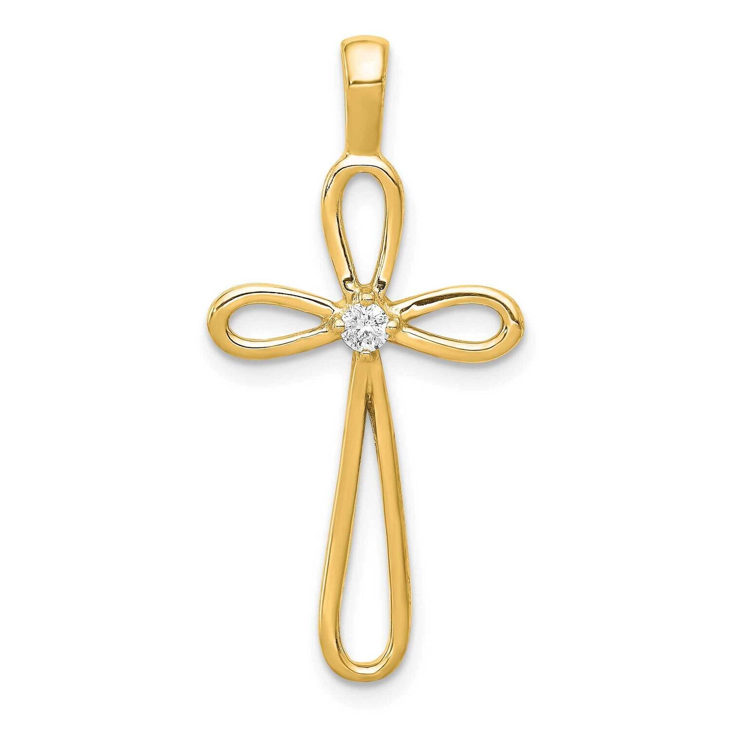 Cross Pendant 14k Gold AA Diamond PM5015-005-YA, MPN: PM5015-005-YA, 883957212395