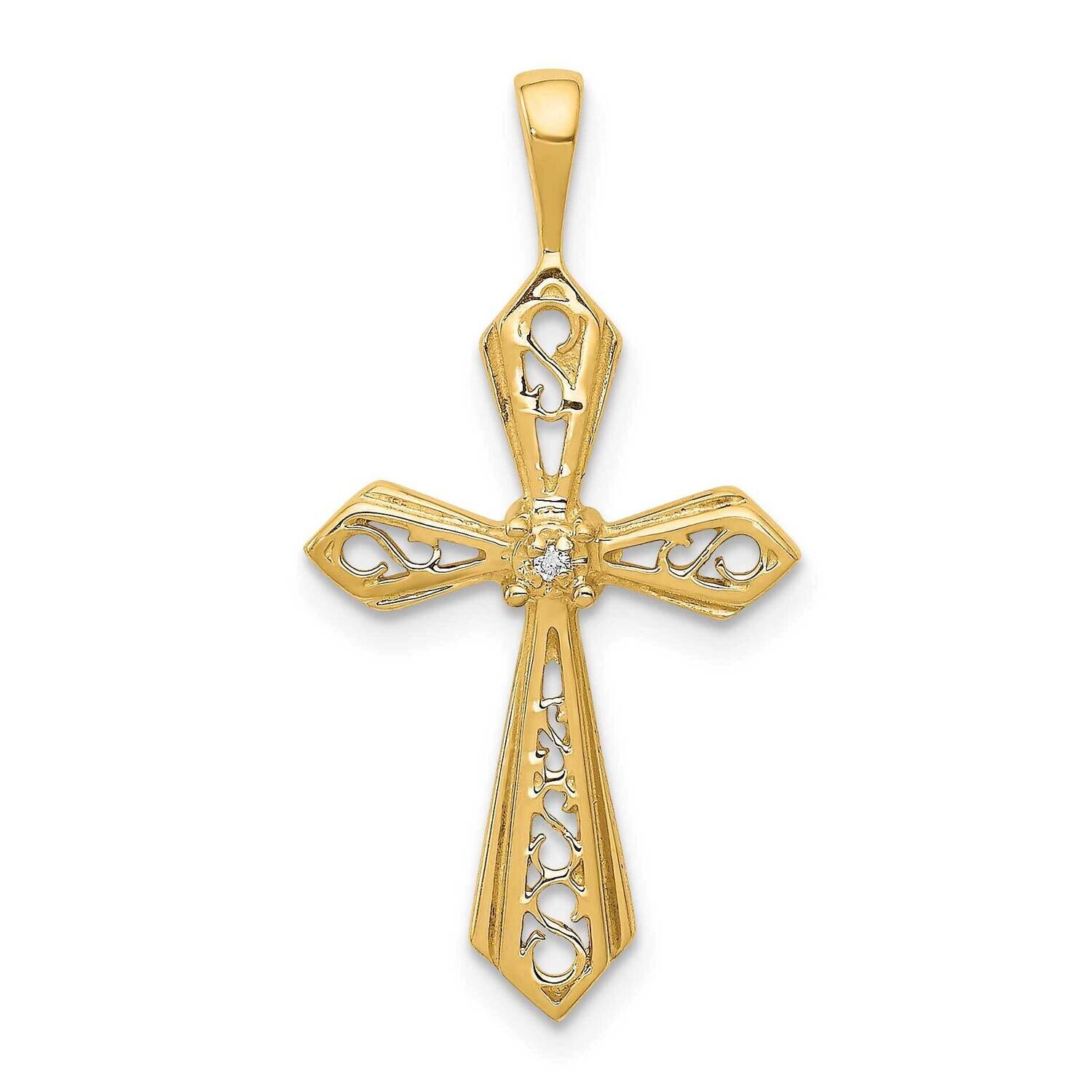 Passion Cross Pendant 14k Gold AA Diamond PM5021-001-YA