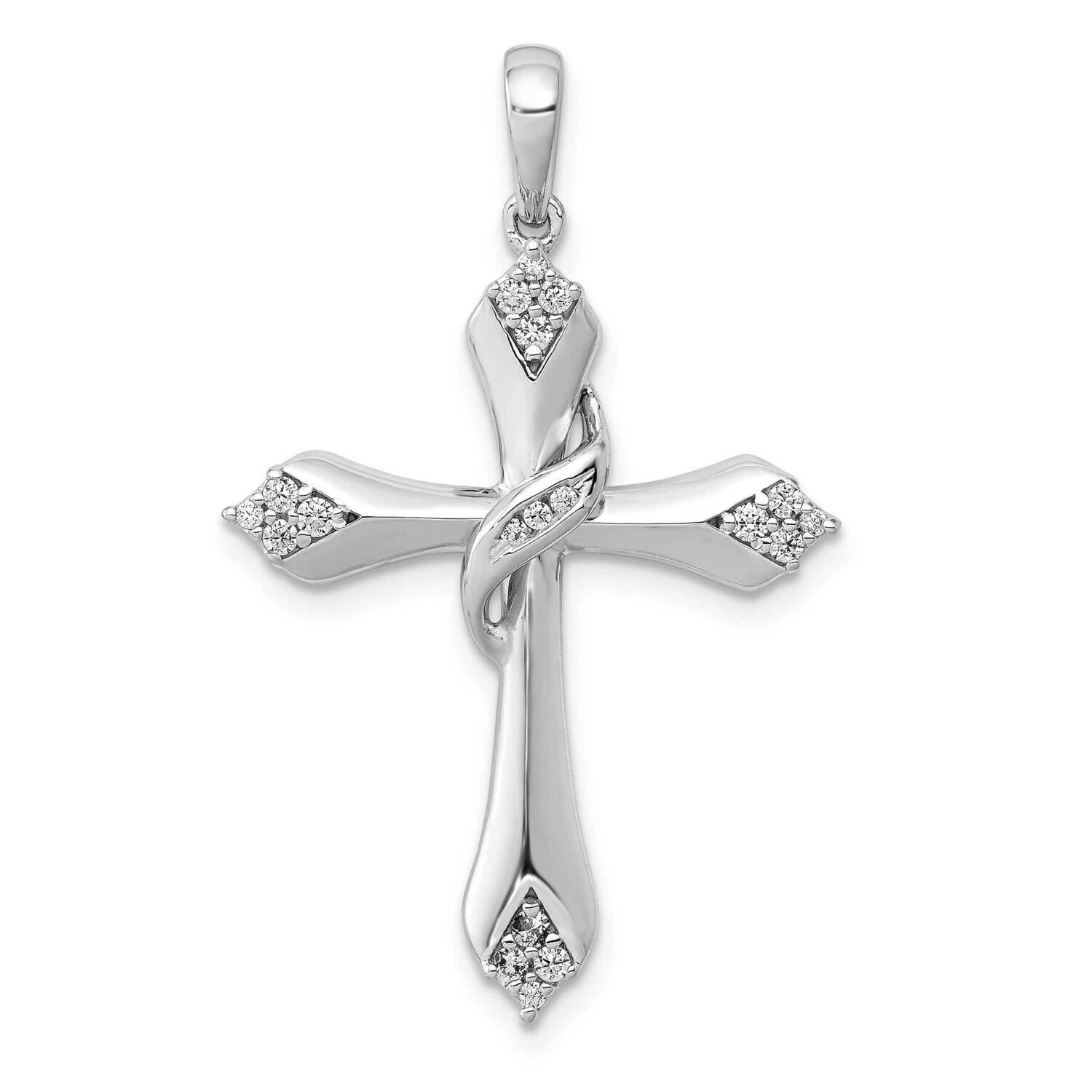 1/6Ct. Diamond Cross Pendant 14k White Gold PM5042-016-WA, MPN: PM5042-016-WA, 883957279145