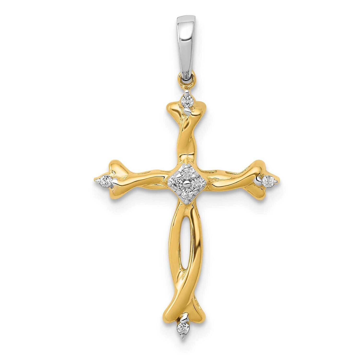 1/20Ct. Diamond Cross Pendant 14k Two-Tone Gold PM5044-005-YWA, MPN: PM5044-005-YWA, 843642051746