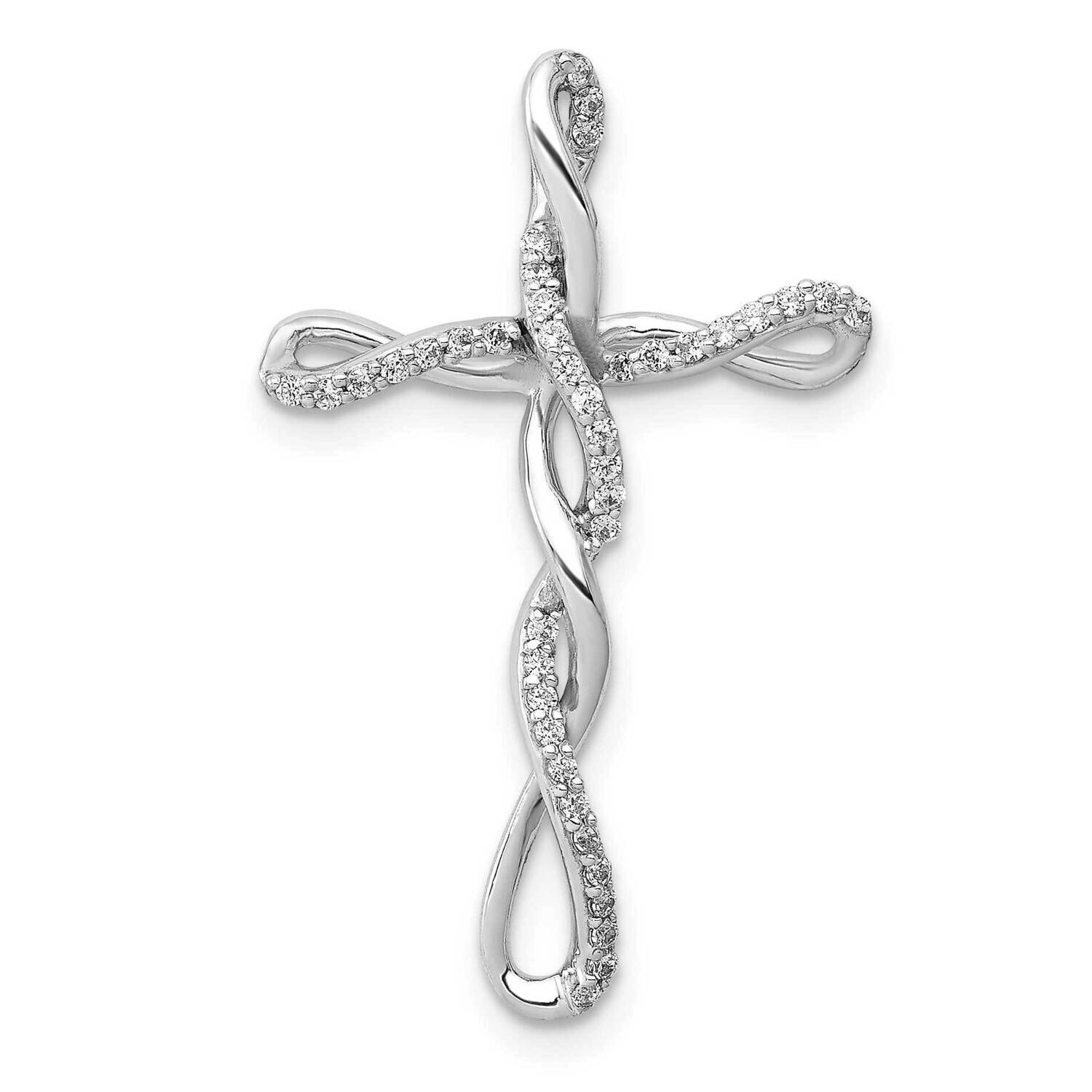 1/6Ct. Diamond Twisted Cross Chain Slide 14k White Gold PM5052-016-WA, MPN: PM5052-016-WA, 88395730…