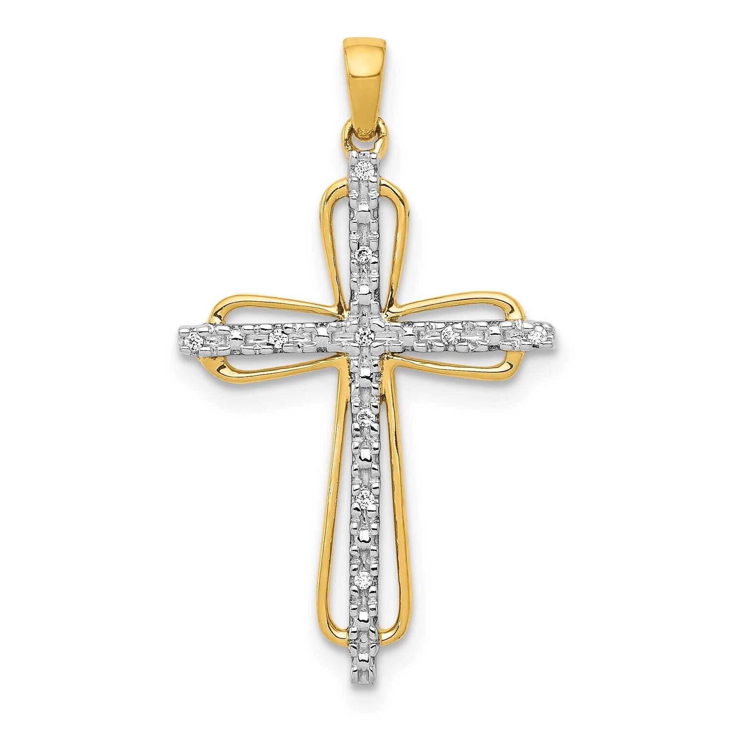 .03Ct. Diamond Cross Pendant 14k Gold PM5066-003-YA, MPN: PM5066-003-YA, 883957213828