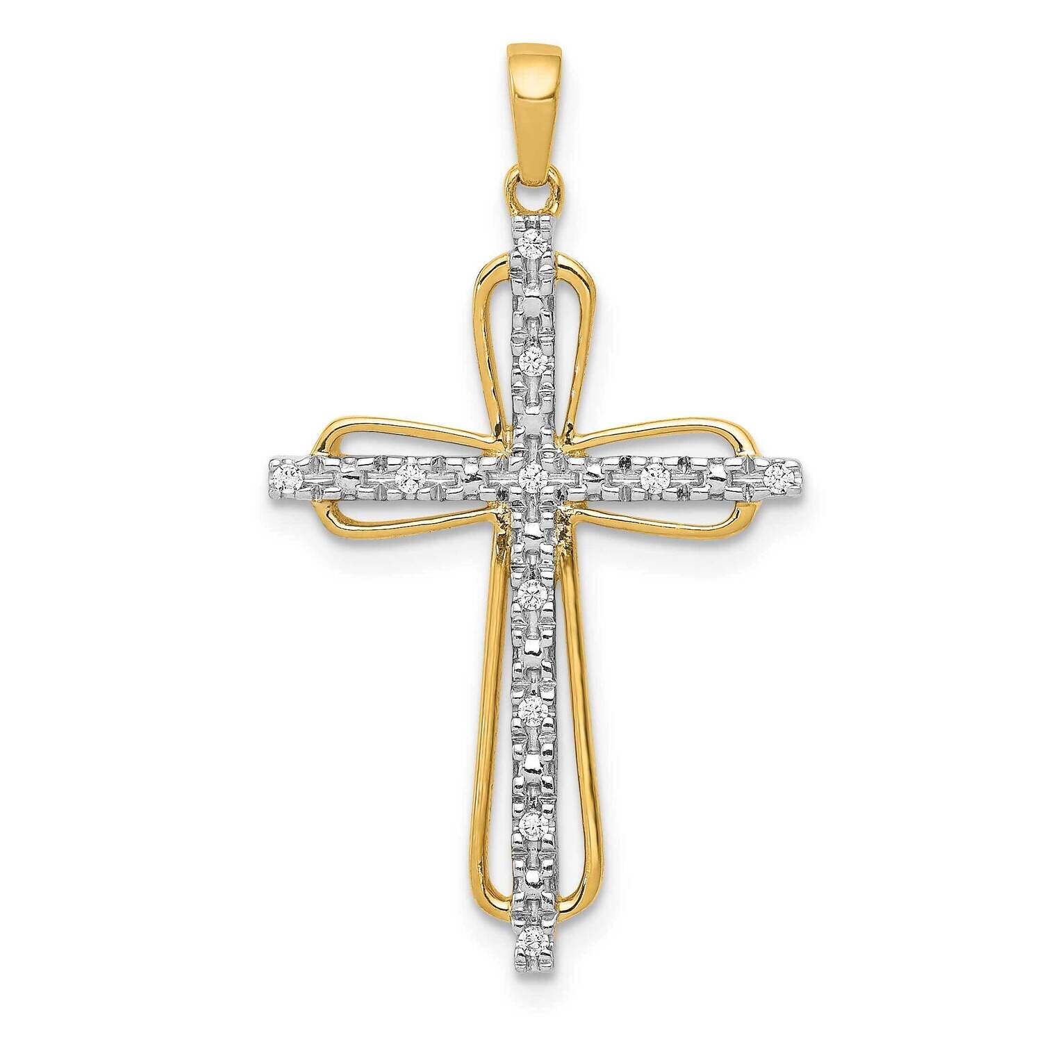 Cross Pendant 14k Gold Diamond PM5066-005-YA, MPN: PM5066-005-YA, 883957421551