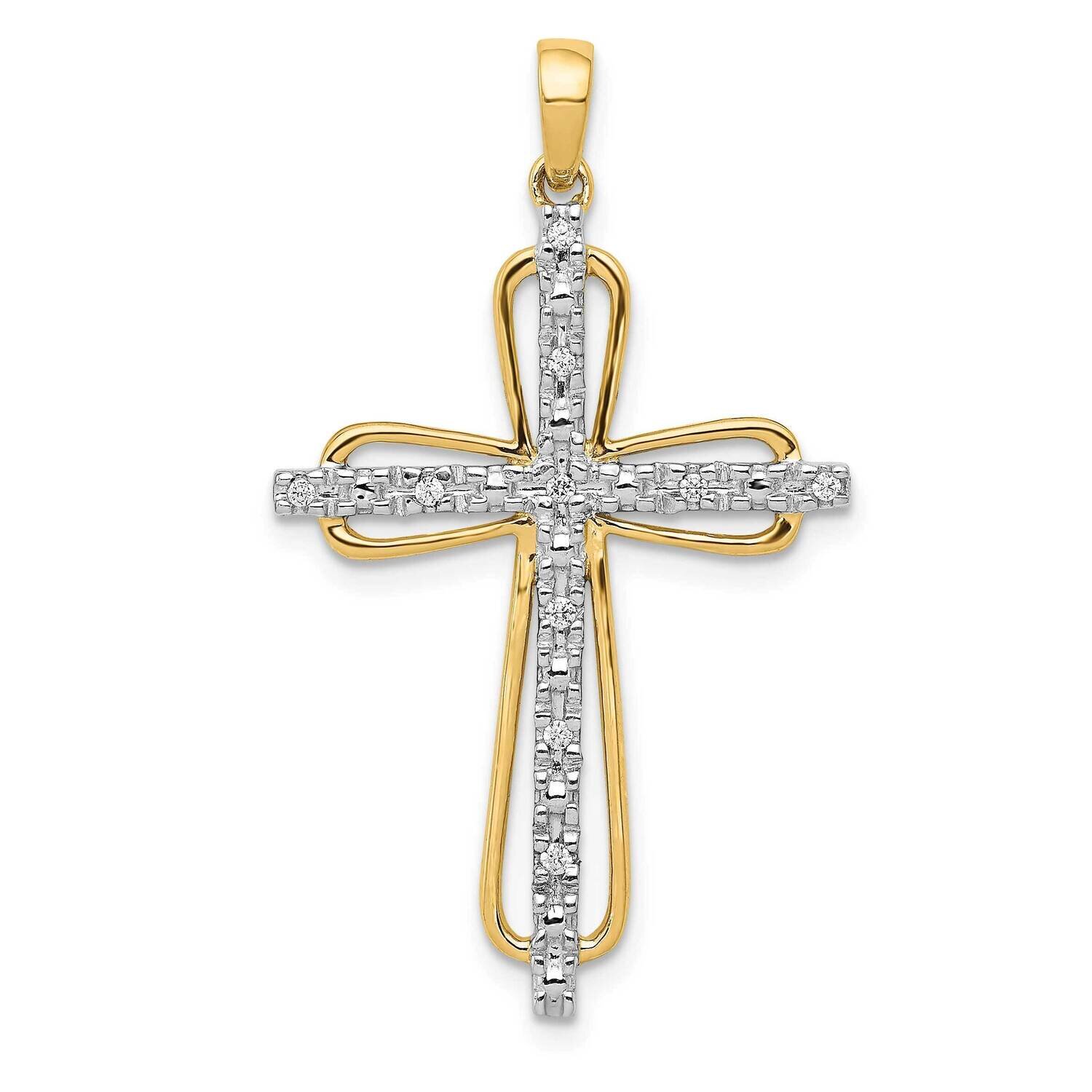 .06Ct. Diamond Cross Pendant 14k Gold PM5066-006-YA, MPN: PM5066-006-YA, 883957513959