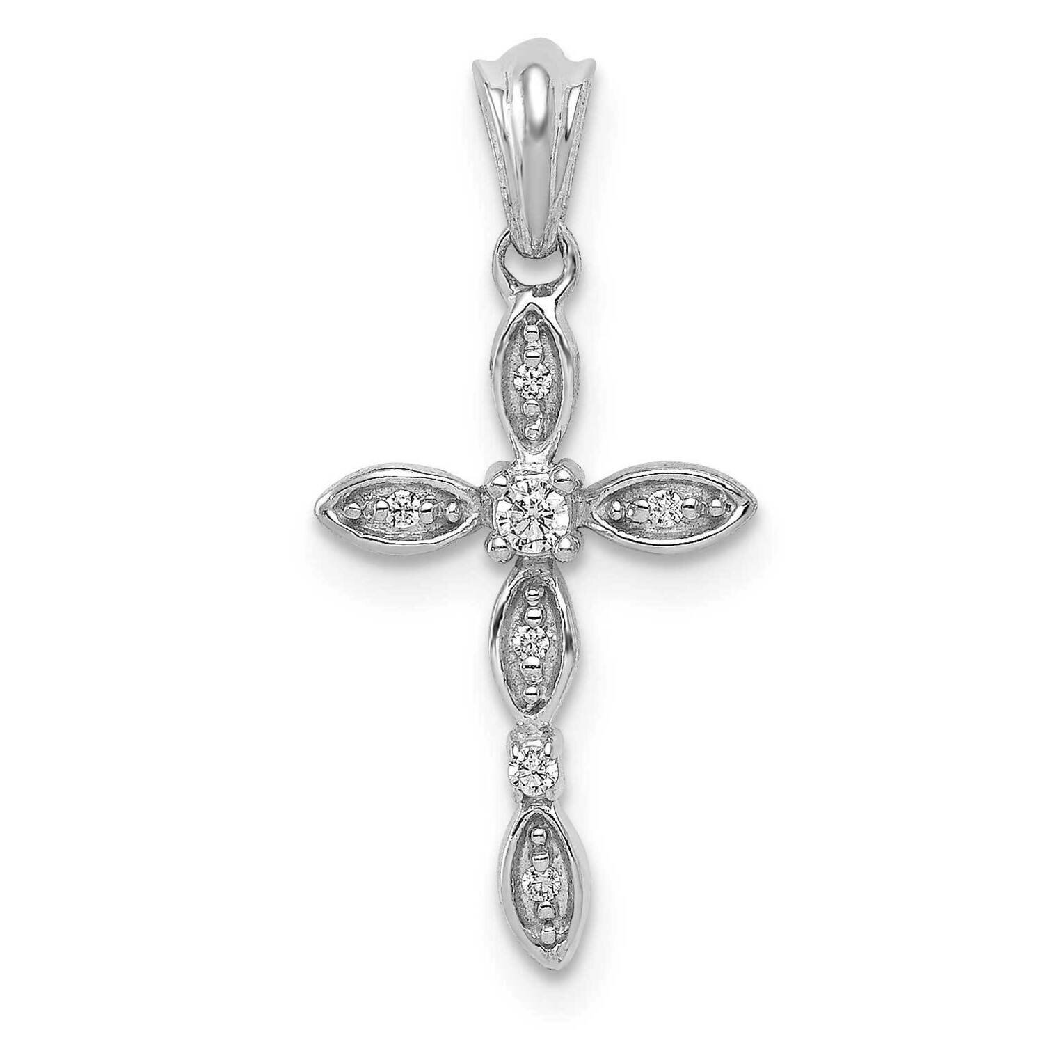 1/20Ct. Diamond Cross Pendant 14k White Gold PM5067-005-WA, MPN: PM5067-005-WA, 883957305332