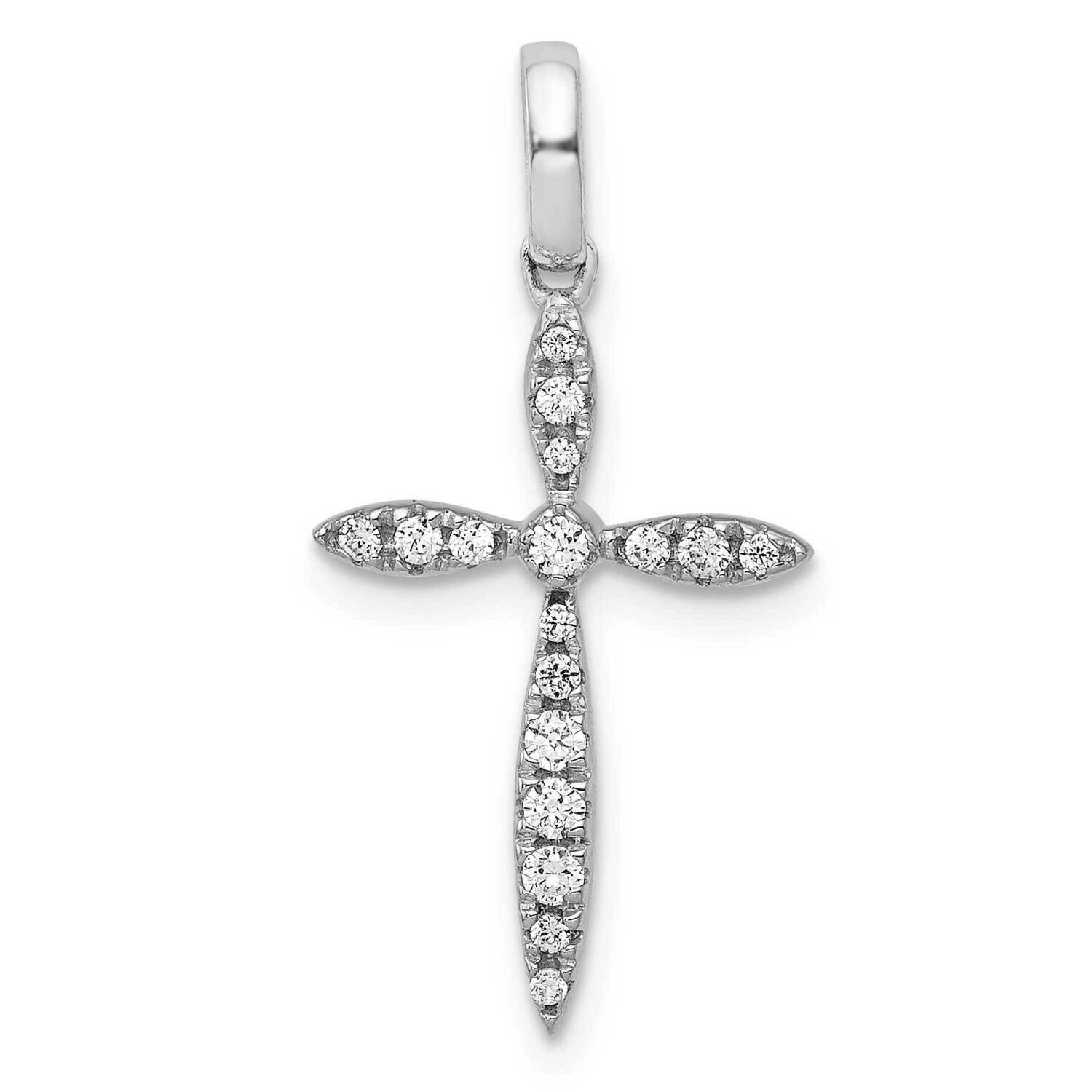 1/6Ct. Diamond Cross Pendant 14k White Gold PM5079-016-WA, MPN: PM5079-016-WA, 883957449968