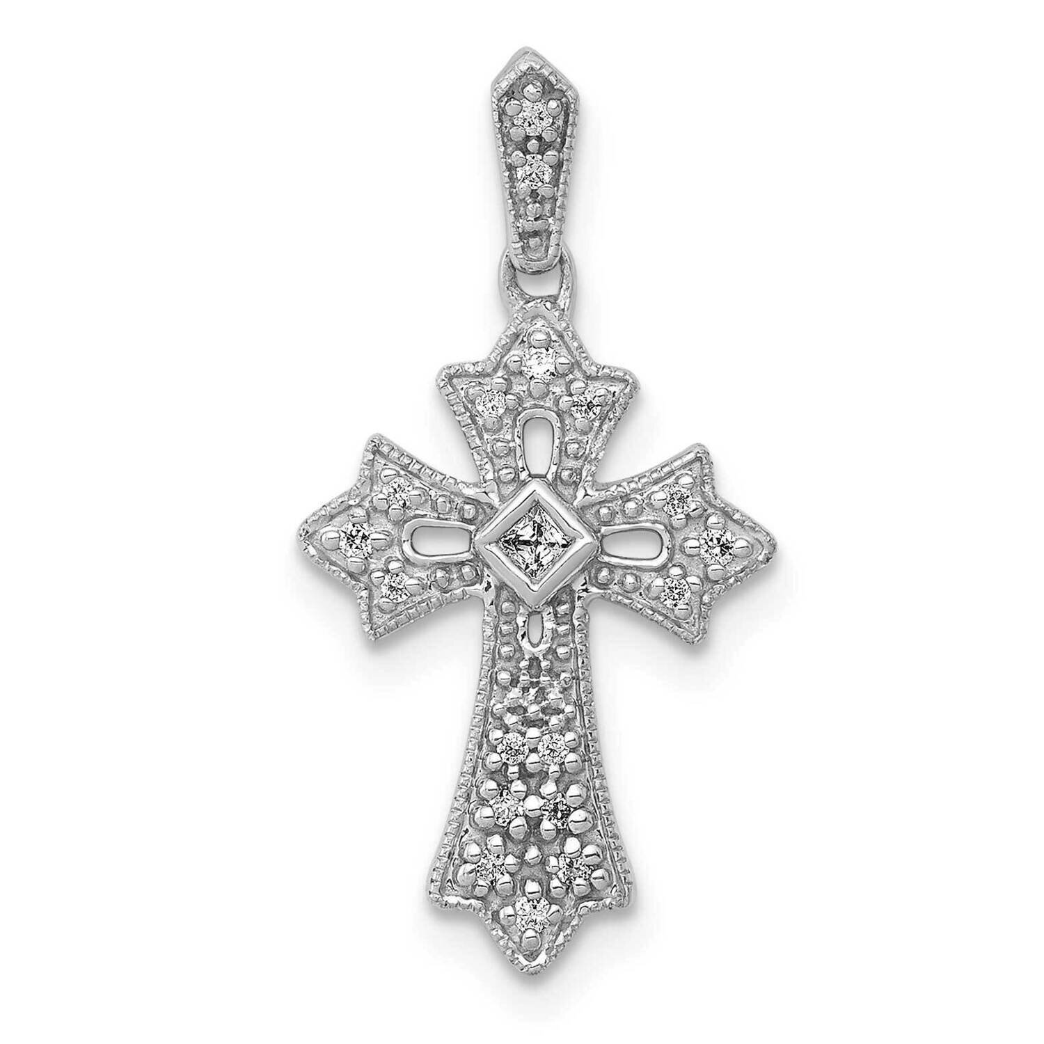 1/10Ct. Diamond Fancy Cross Pendant 14k White Gold PM5088-010-WA