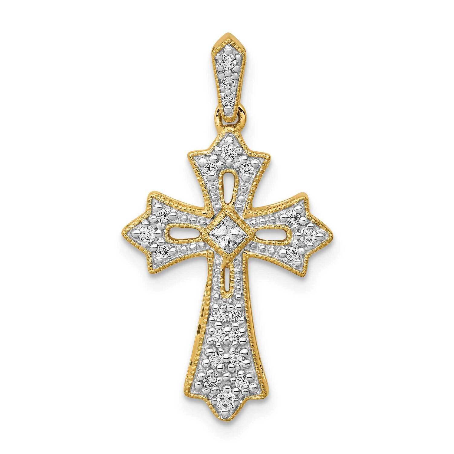 Cross Pendant 14k Gold Diamond PM5088-016-YA, MPN: PM5088-016-YA, 883957708775
