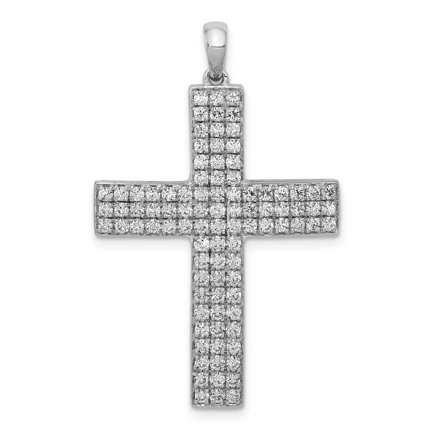 Latin Cross Pendant 14k White Gold Diamond PM5098-100-WA, MPN: PM5098-100-WA, 883957213866