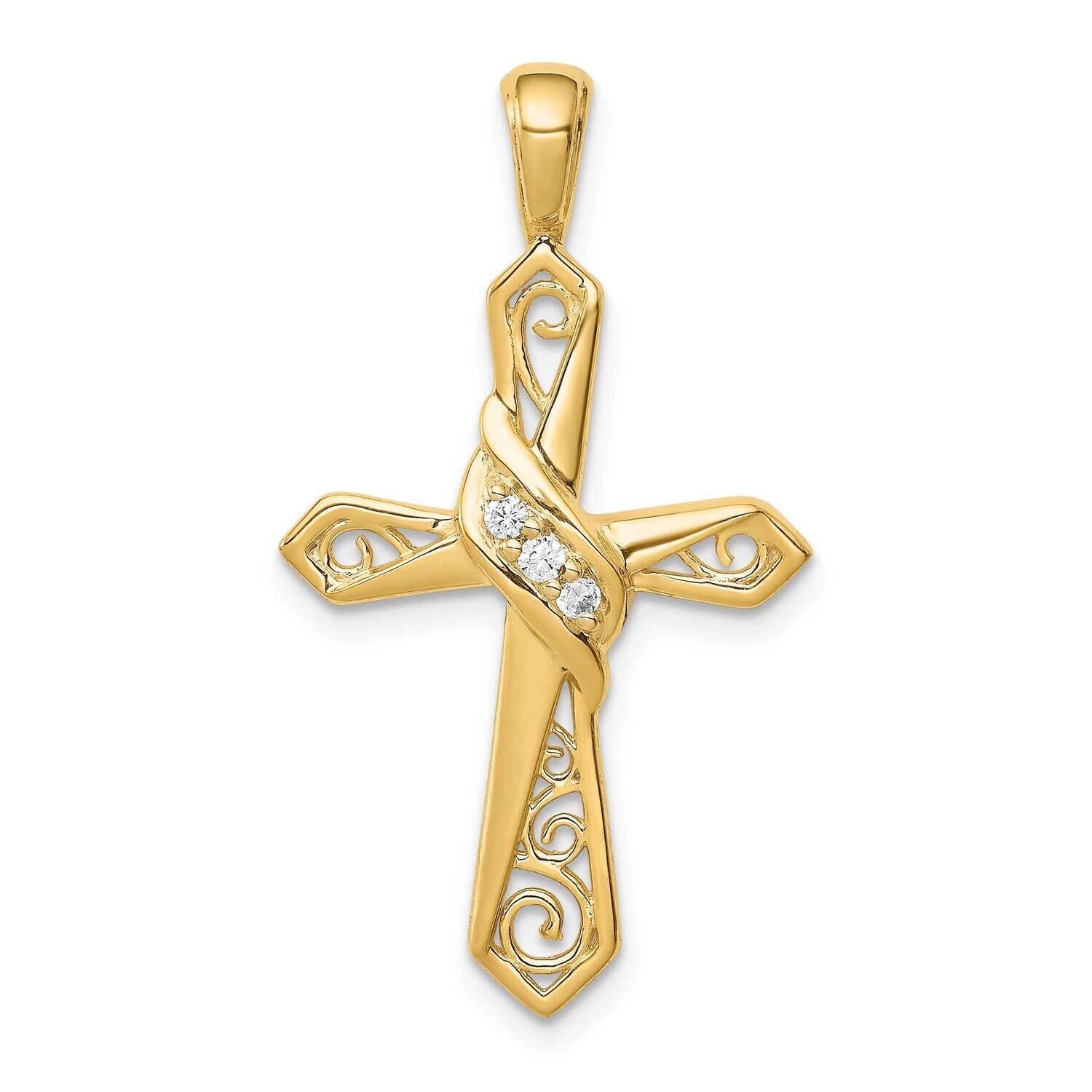 1/20Ct. Diamond Cross Pendant 14k Gold PM5108-005-YA, MPN: PM5108-005-YA, 883957213873