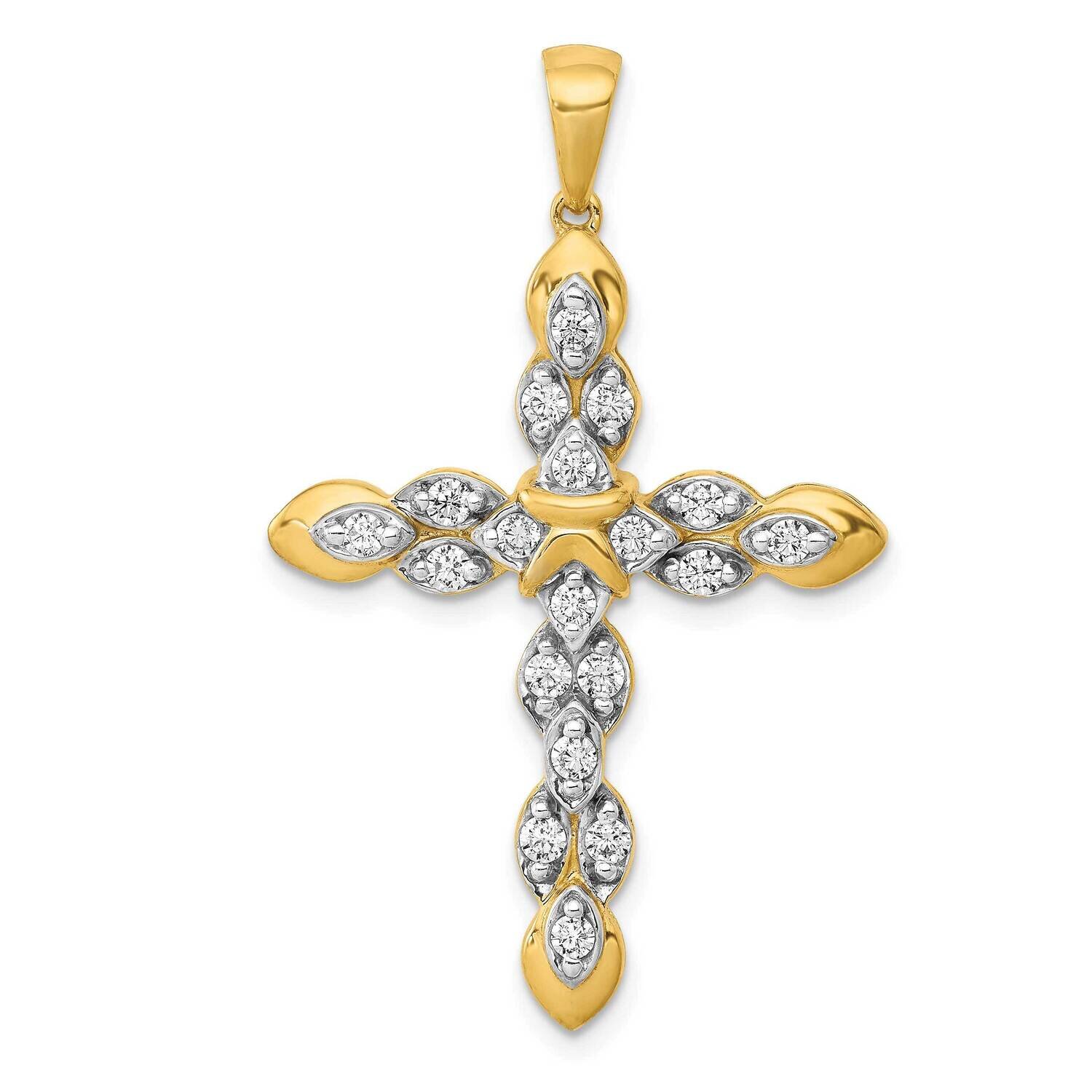 1/2Ct. Diamond Cross Pendant 14k Gold PM5114-050-YA, MPN: PM5114-050-YA, 883957824505