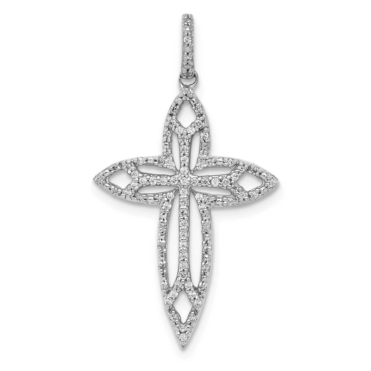 1/4Ct. Diamond Fancy Cross Pendant 14k White Gold PM5118-025-WA, MPN: PM5118-025-WA, 883957383552