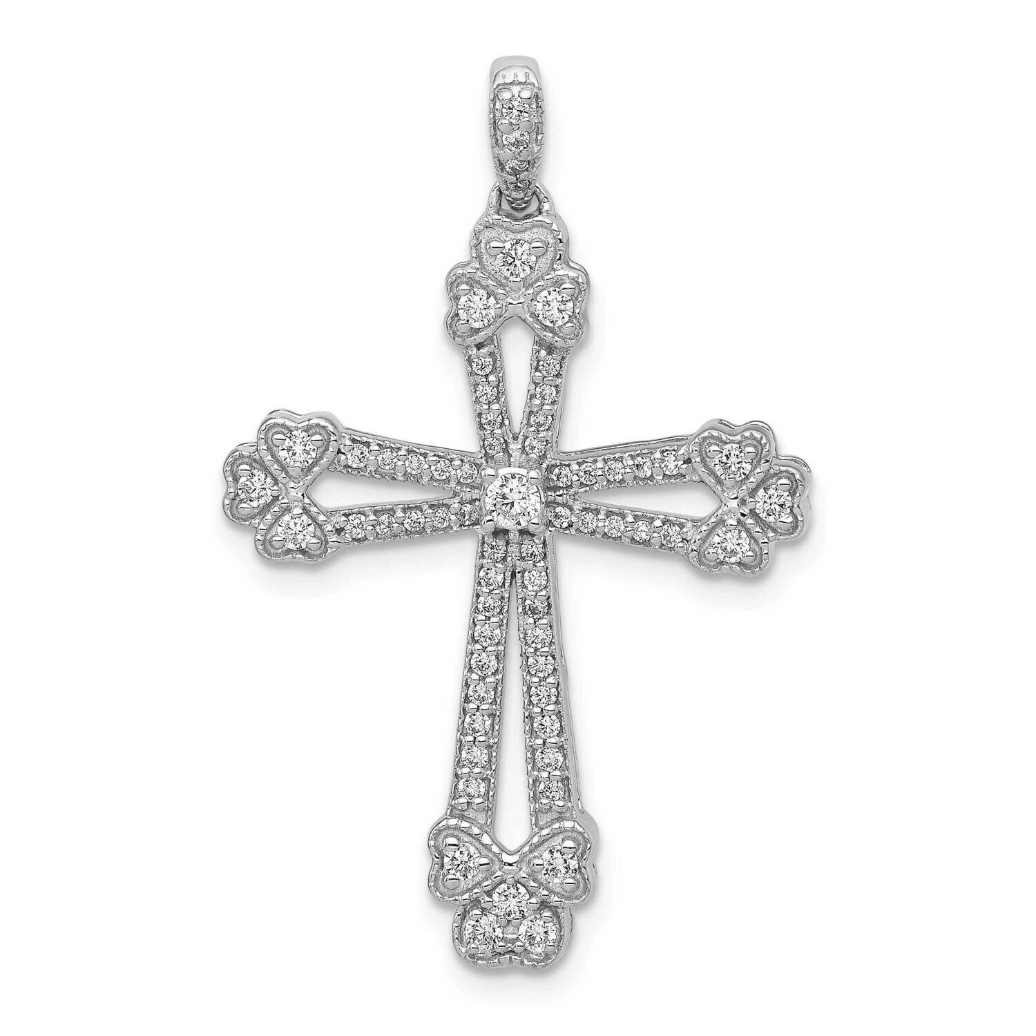 3/8Ct. Diamond Budded Cross Pendant 14k White Gold PM5121-040-WA