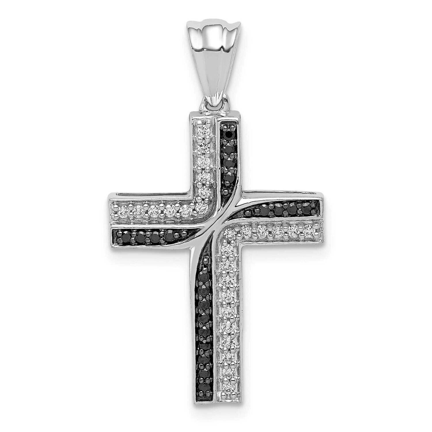 1/5Ct. Black &amp; White Diamond Cross Pendant 14k White Gold PM5131-BK-020-WA, MPN: PM5131-BK-020-WA, …