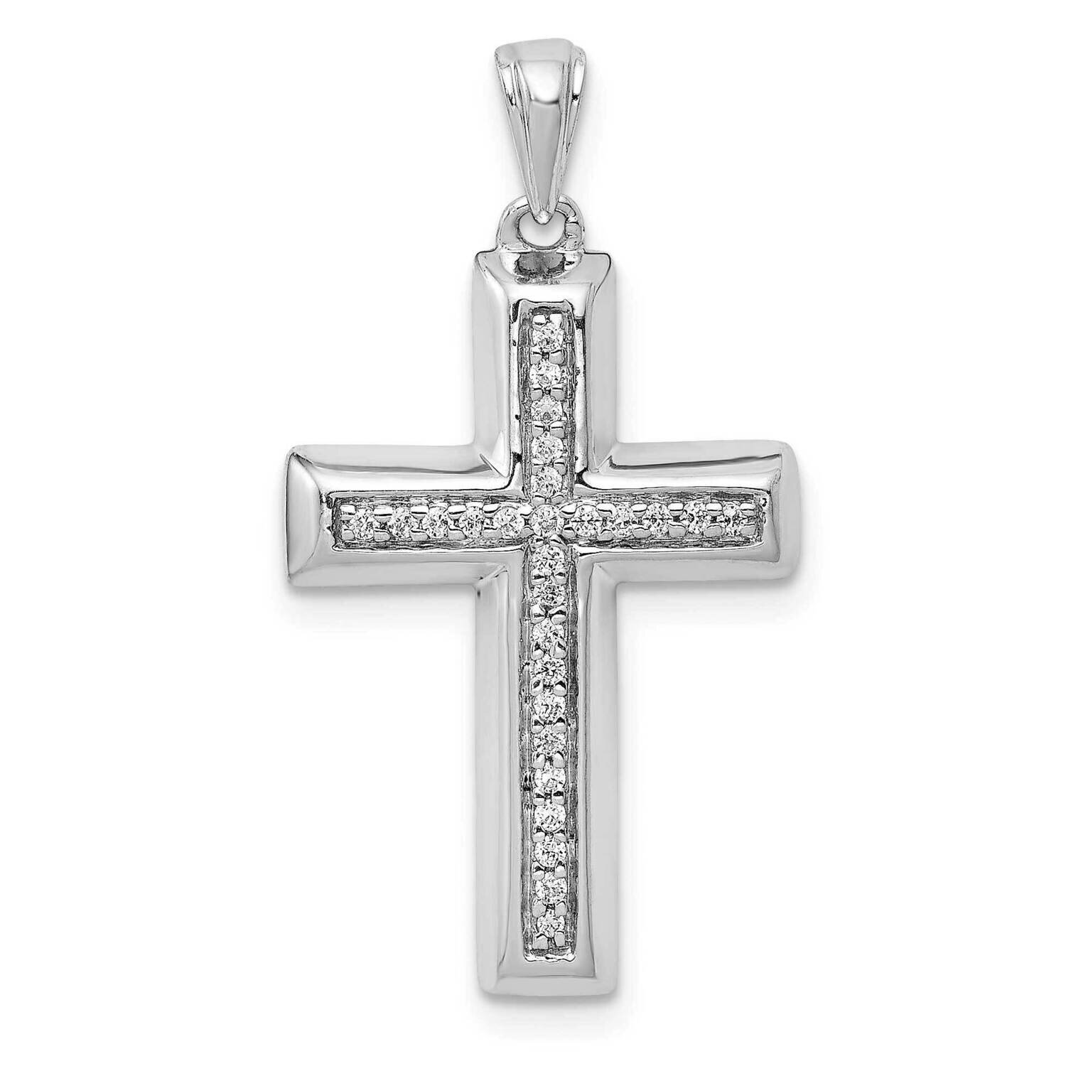 Large 1/10Ct. Diamond Cross Pendant 14k White Gold PM5139-010-WA, MPN: PM5139-010-WA, 883957306339