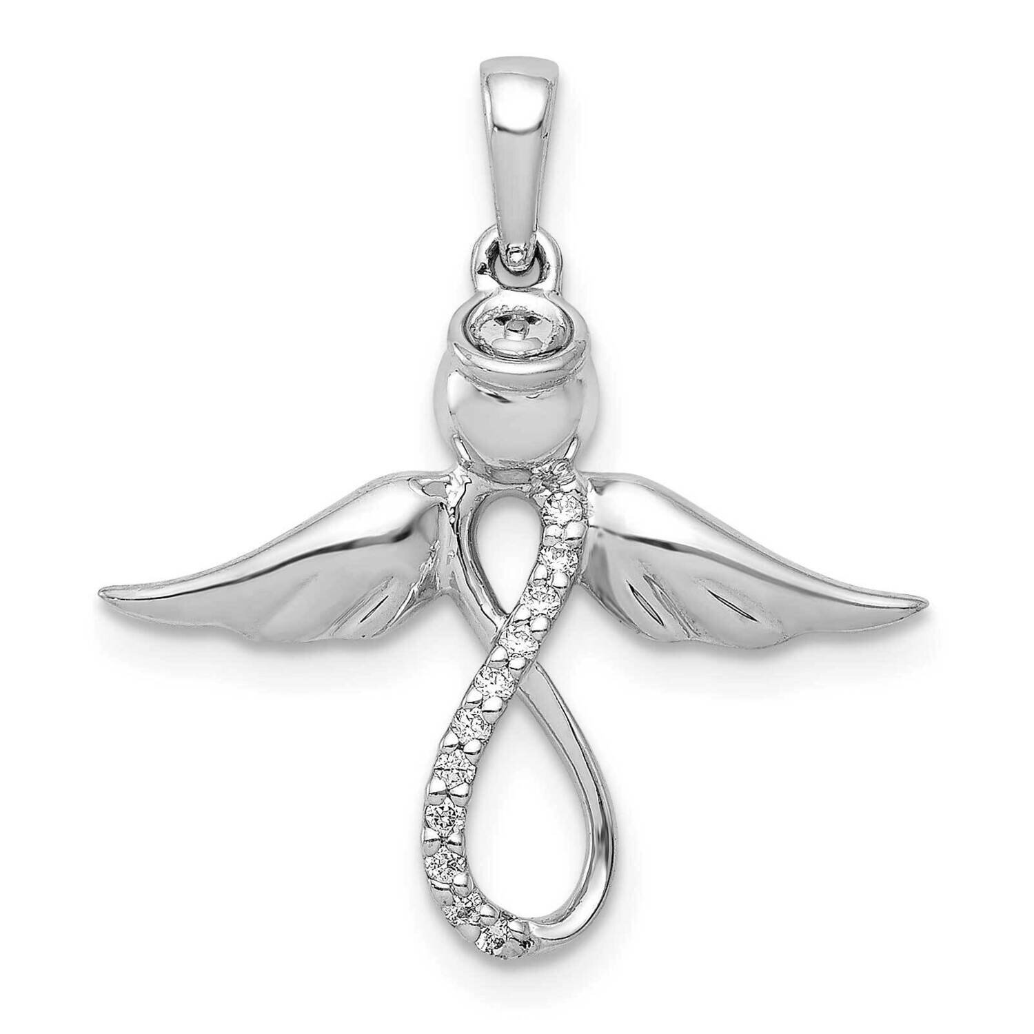 Infinity Angel Pendant 14k White Gold Diamond PM5146-006-WA