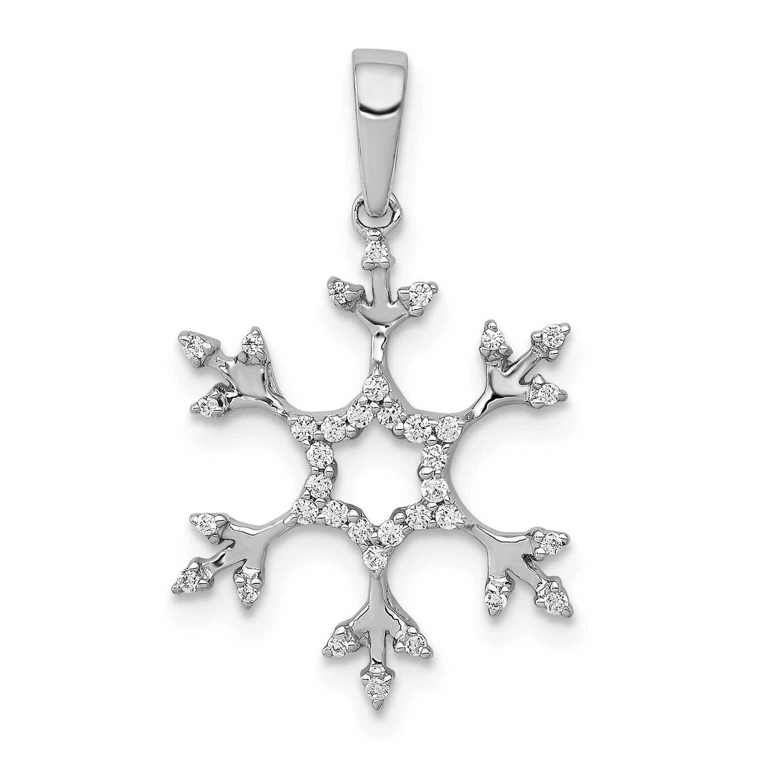 1/6Ct. Diamond Snowflake Pendant 14k White Gold PM5159-016-WA, MPN: PM5159-016-WA, 191101543678