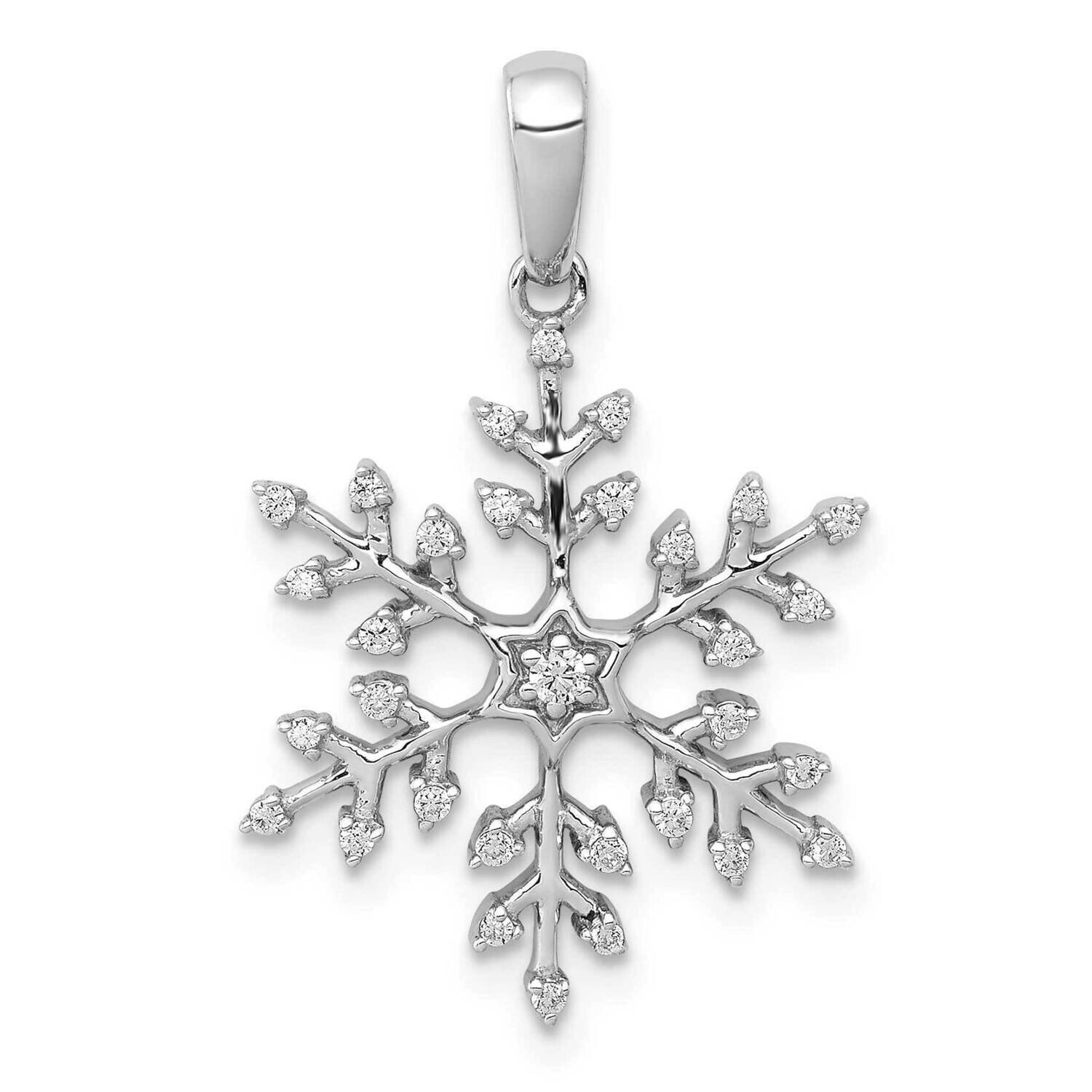 1/6Ct. Diamond Snowflake Pendant 14k White Gold PM5160-016-WA, MPN: PM5160-016-WA, 191101543661