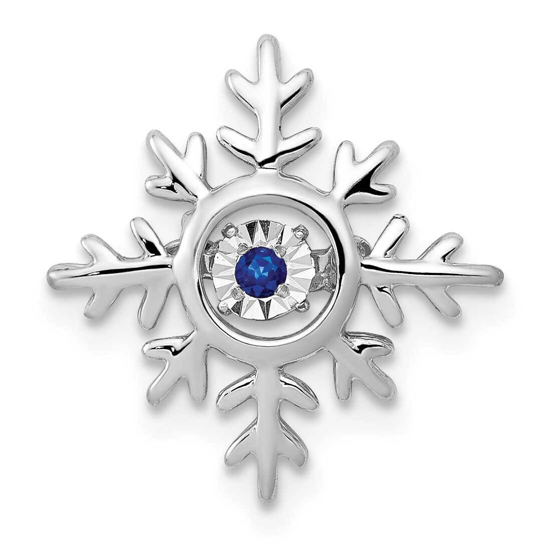 Vibrant Sapphire Snowflake Pendant 14k White Gold PM5165-SA-W
