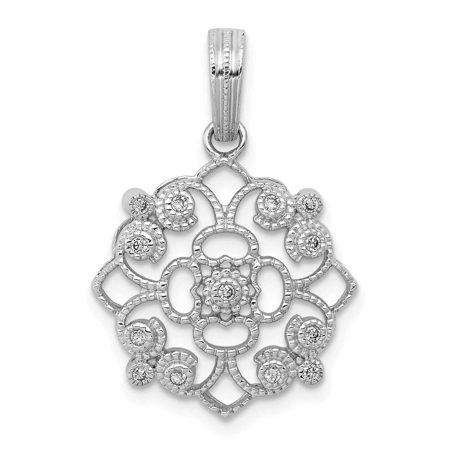 Fancy 1/15Ct. Diamond Pendant 14k White Gold PM5169-008-WA, MPN: PM5169-008-WA, 883957515182