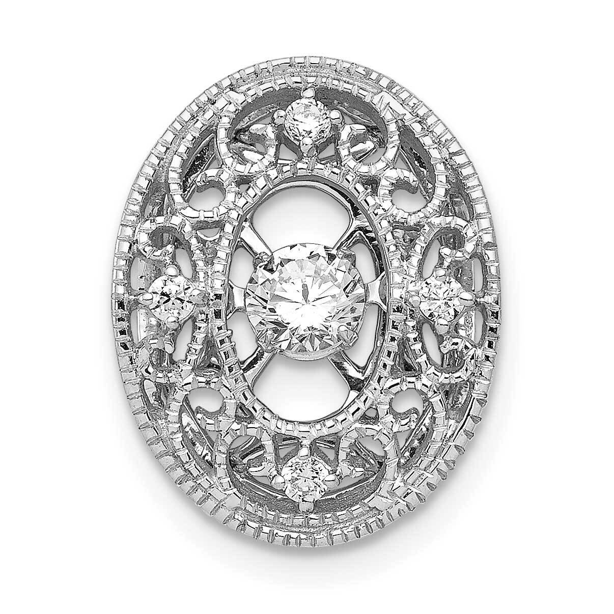 Vibrant Diamond Oval Slide Pendant 14k White Gold PM5175-025-WA, MPN: PM5175-025-WA, 883957306599