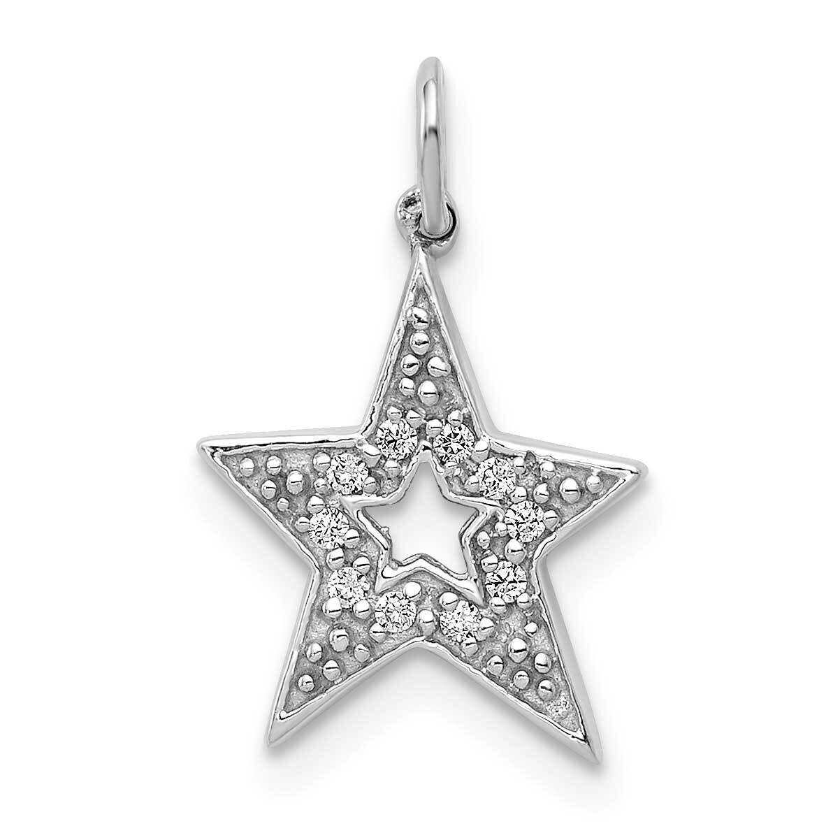 1/20Ct. Diamond Star Charm 14k White Gold PM5177-005-WA