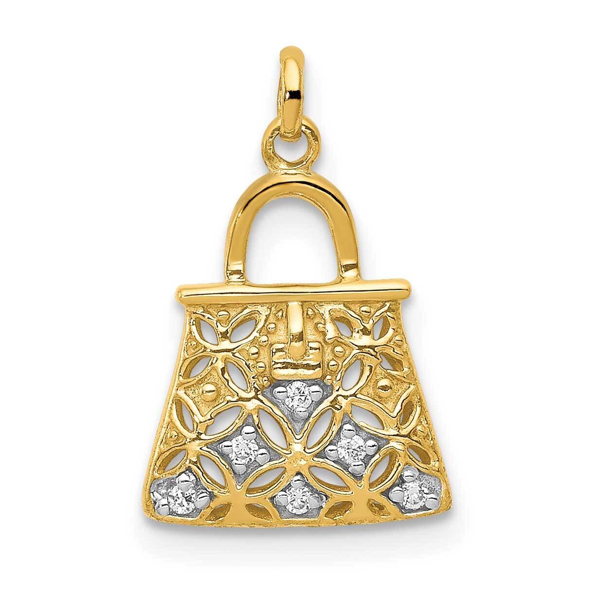 Purse Charm 14k Gold Diamond PM5196-003-YA, MPN: PM5196-003-YA, 843642051449