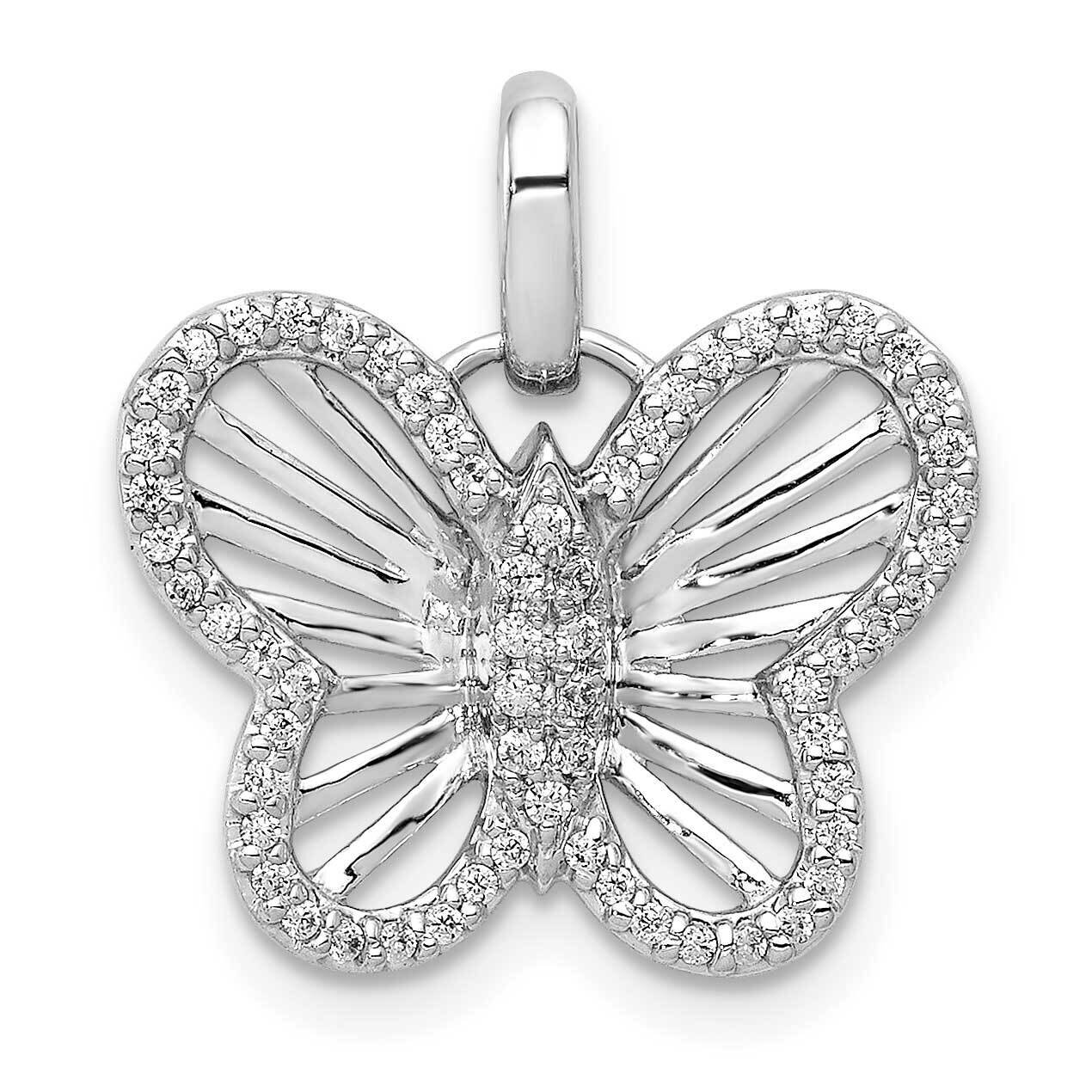 0.19Ct Diamond Butterfly Pendant 14k White Gold PM5212-020-WA