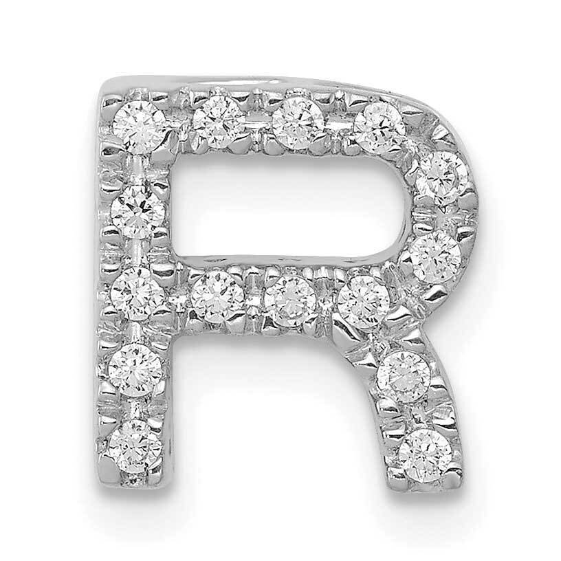 Initial R Charm 14k White Gold Diamond PM5221R-016-WA