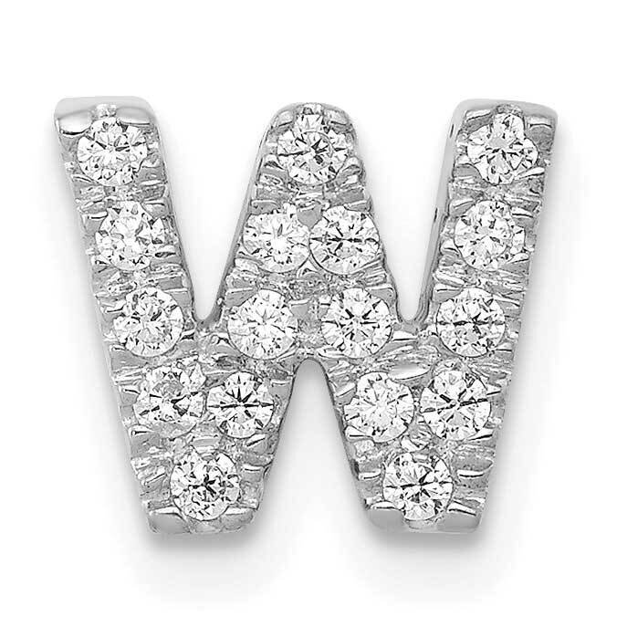 Initial W Charm 14k White Gold Diamond PM5221W-016-WA