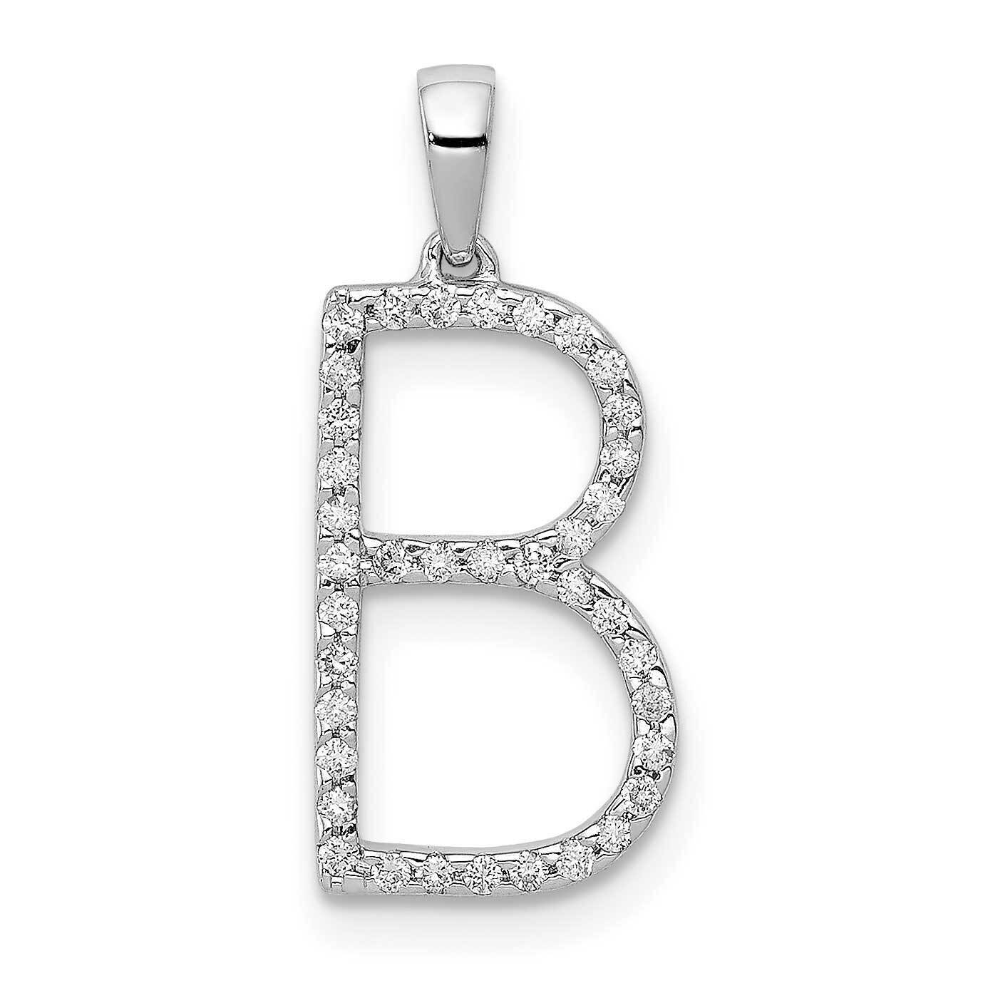 Initial B Pendant 14k White Gold Diamond PM5222B-013-WA, MPN: PM5222B-013-WA, 883957134291