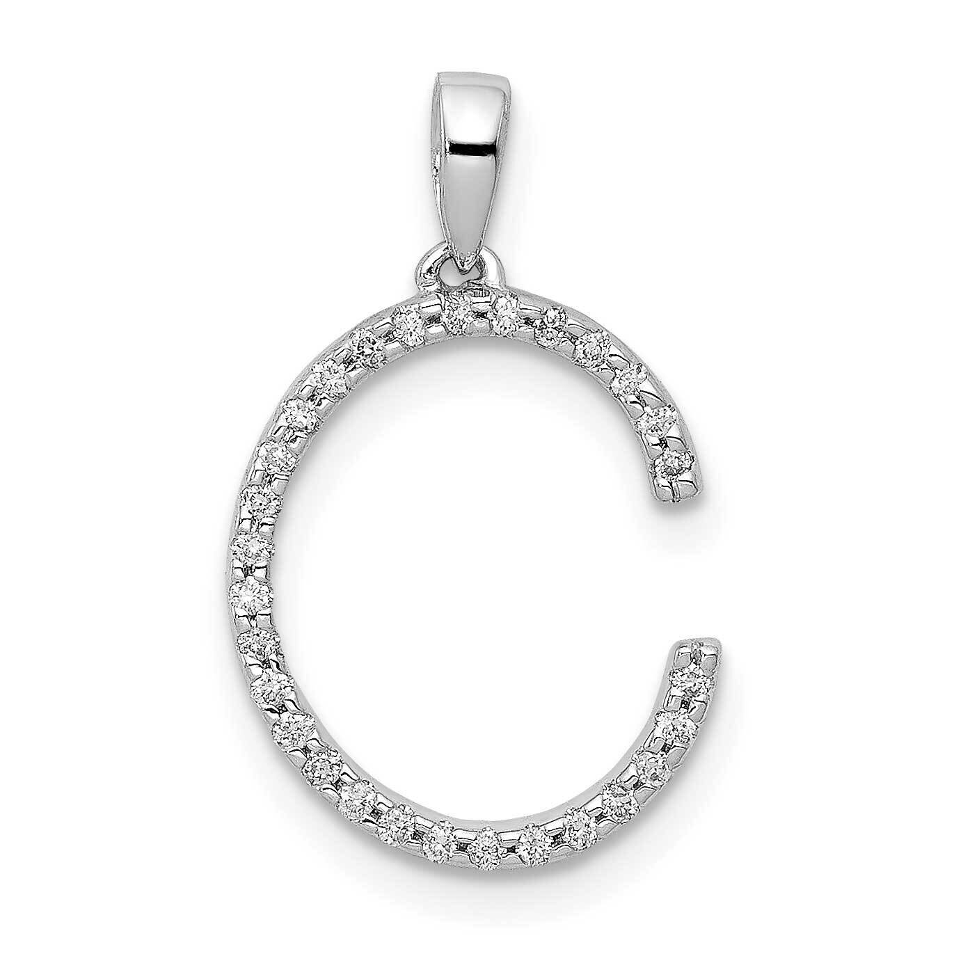 Initial C Pendant 14k White Gold Diamond PM5222C-010-WA, MPN: PM5222C-010-WA, 883957134307
