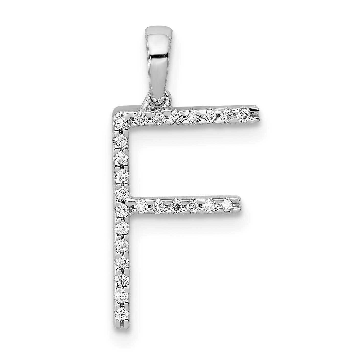 Initial F Pendant 14k White Gold Diamond PM5222F-013-WA, MPN: PM5222F-013-WA, 883957134338