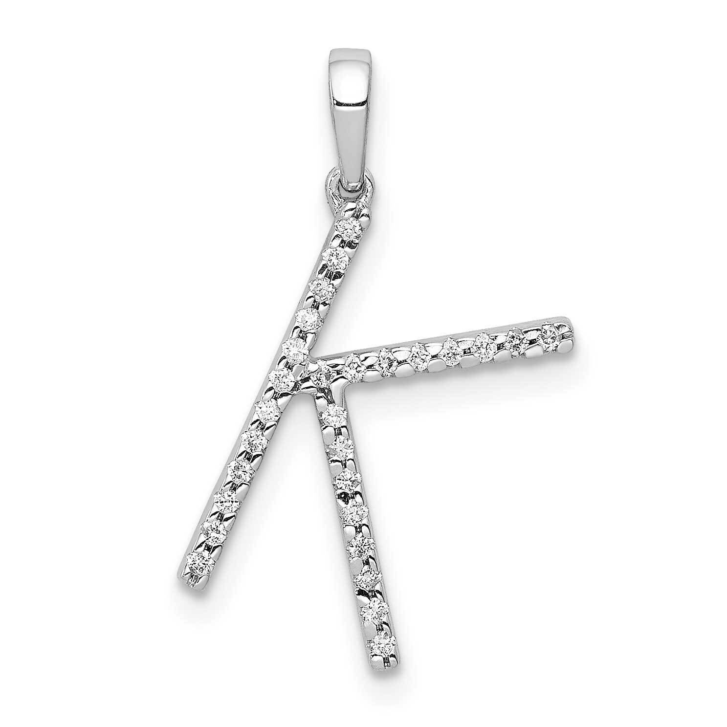 Initial K Pendant 14k White Gold Diamond PM5222K-010-WA, MPN: PM5222K-010-WA, 883957134383