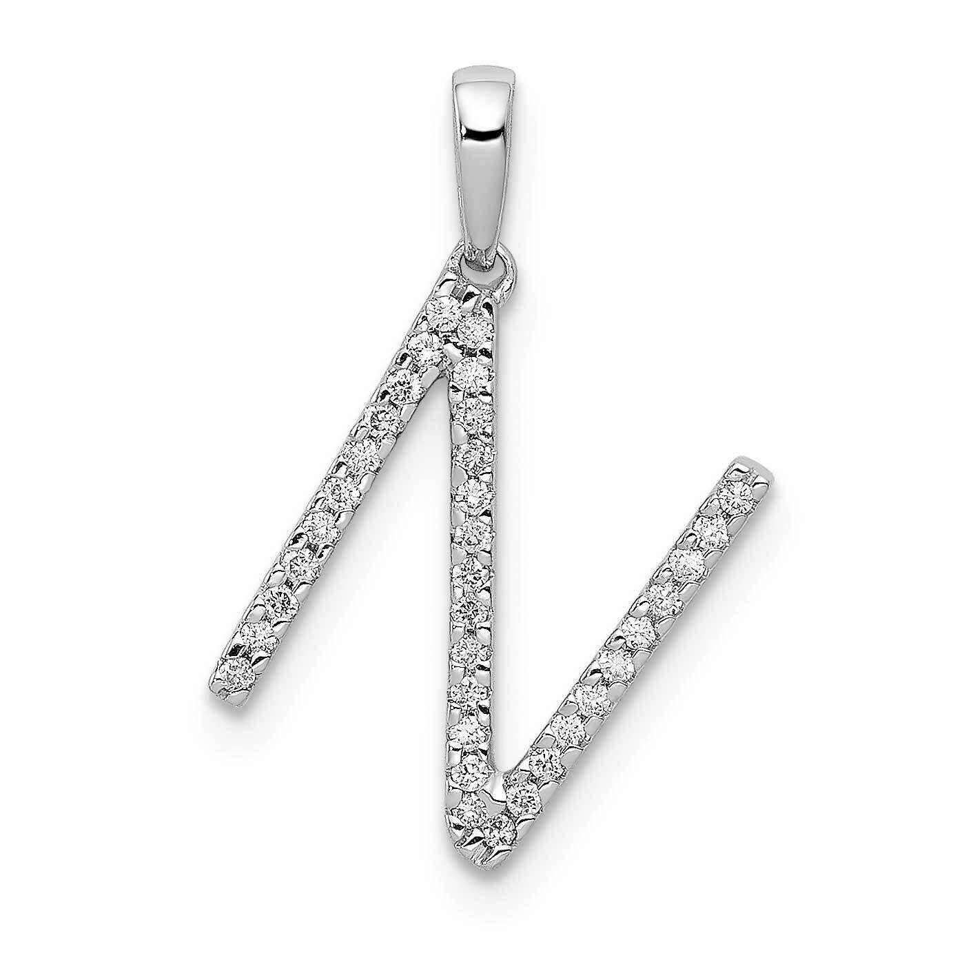 Initial N Pendant 14k White Gold Diamond PM5222N-010-WA, MPN: PM5222N-010-WA, 883957134413