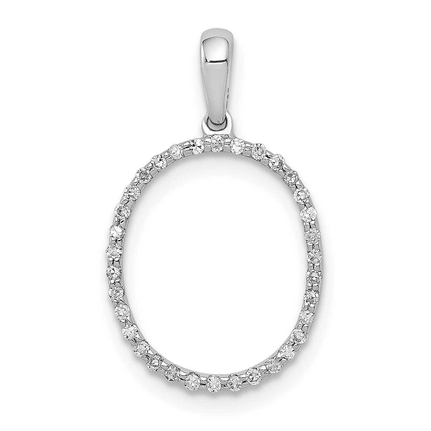 Initial O Pendant 14k White Gold Diamond PM5222O-010-WA, MPN: PM5222O-010-WA, 883957134420