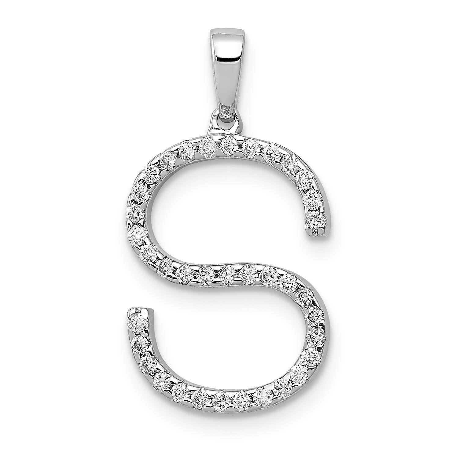 Initial S Pendant 14k White Gold Diamond PM5222S-016-WA