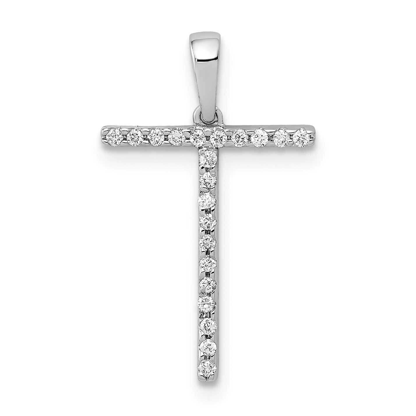 Initial T Pendant 14k White Gold Diamond PM5222T-007-WA, MPN: PM5222T-007-WA, 883957134468