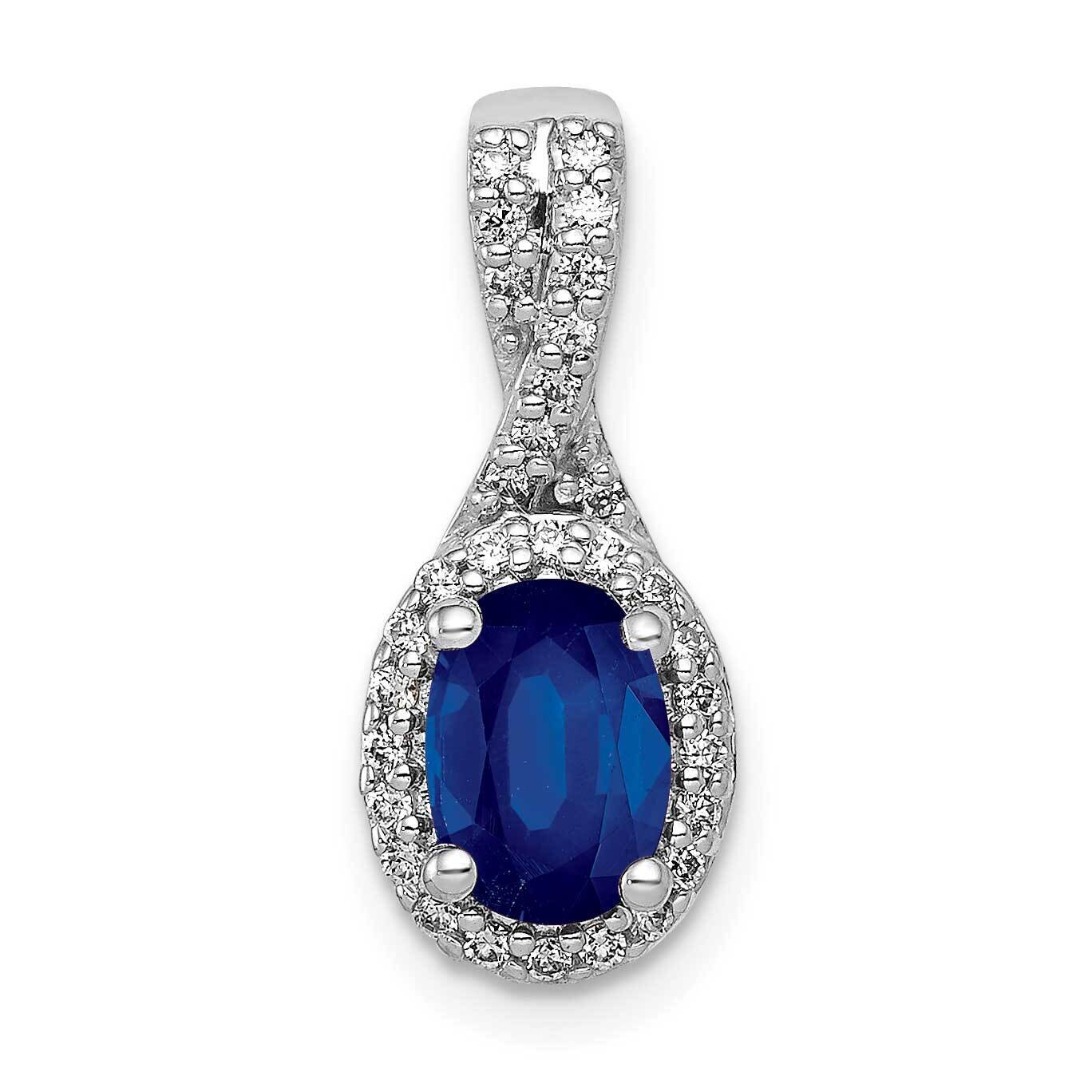 Sapphire Oval Twisted Halo Pendant 14k White Gold Diamond PM5250-SA-013-WA, MPN: PM5250-SA-013-WA, …