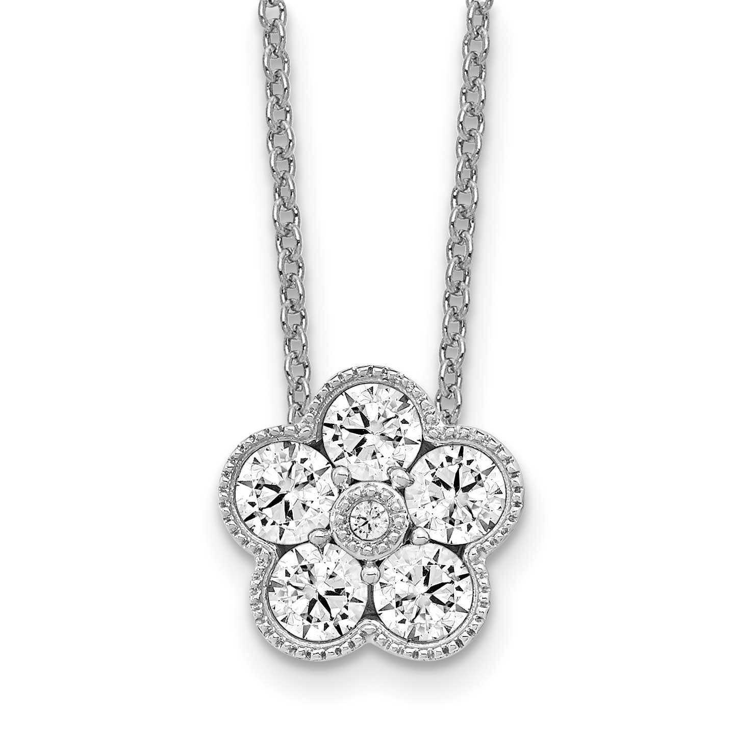 Diamond Vs/Si D E F Floral Pendant Necklace 14k White Gold True Origin Lab Grown PM6345-076-WLD, MP…