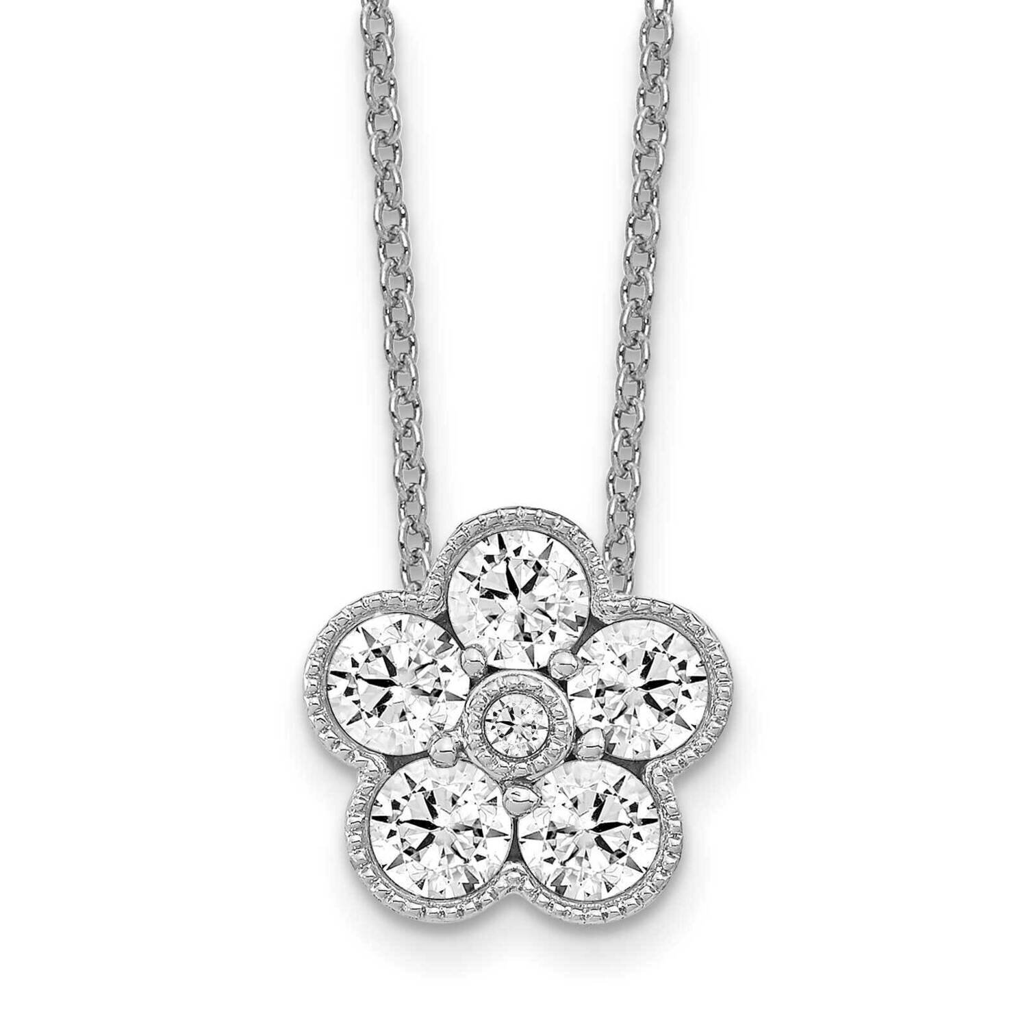 Diamond Vs/Si D E F Floral Pendant Necklace 14k White Gold True Origin Lab Grown PM6345-100-WLD, MP…