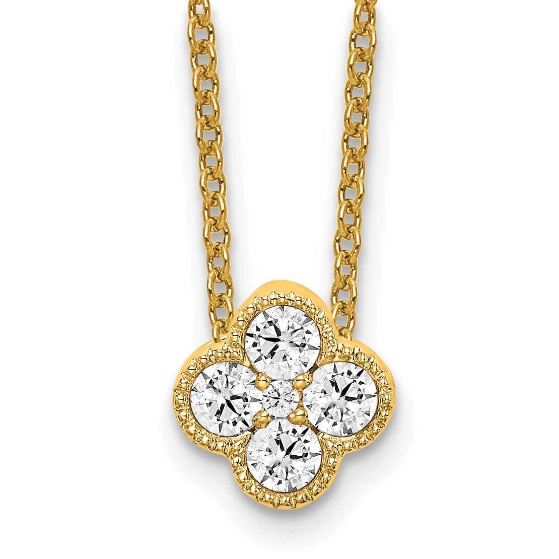 Diamond Vs/Si D E F Bloom Pendant Necklace 14k Yellow Gold True Origin Lab Grown PM6346-025-YLD, MP…