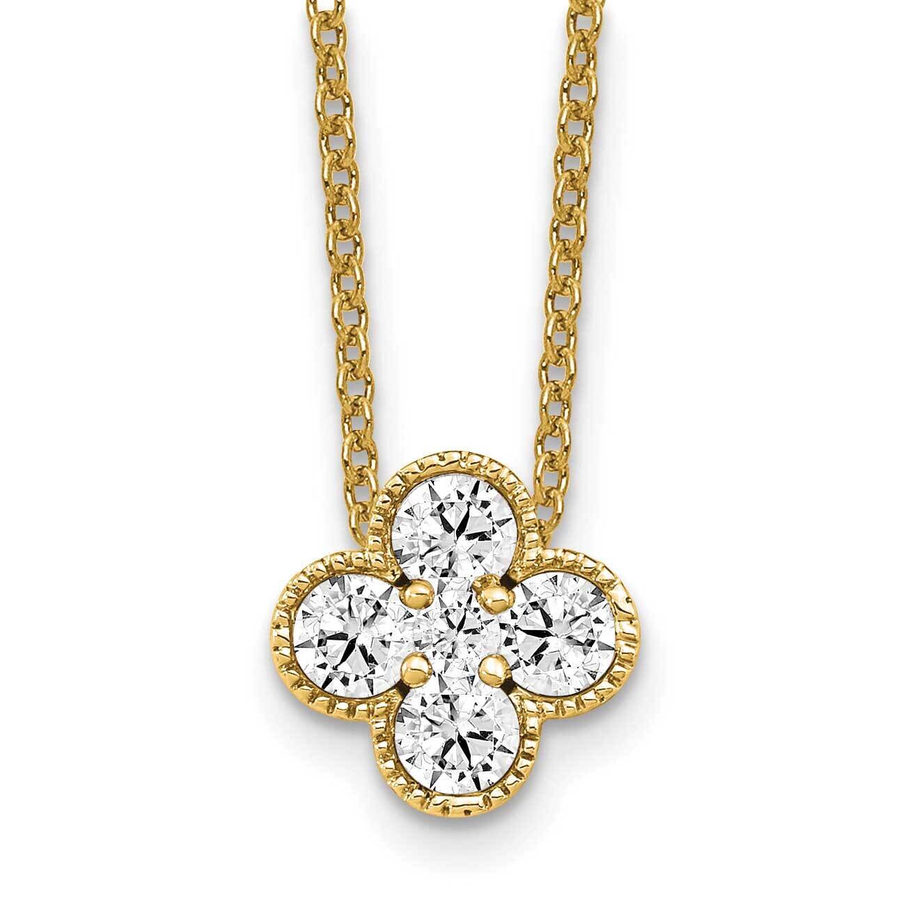 Diamond Vs/Si D E F Bloom Pendant Necklace 14k Yellow Gold True Origin Lab Grown PM6346-050-YLD, MP…