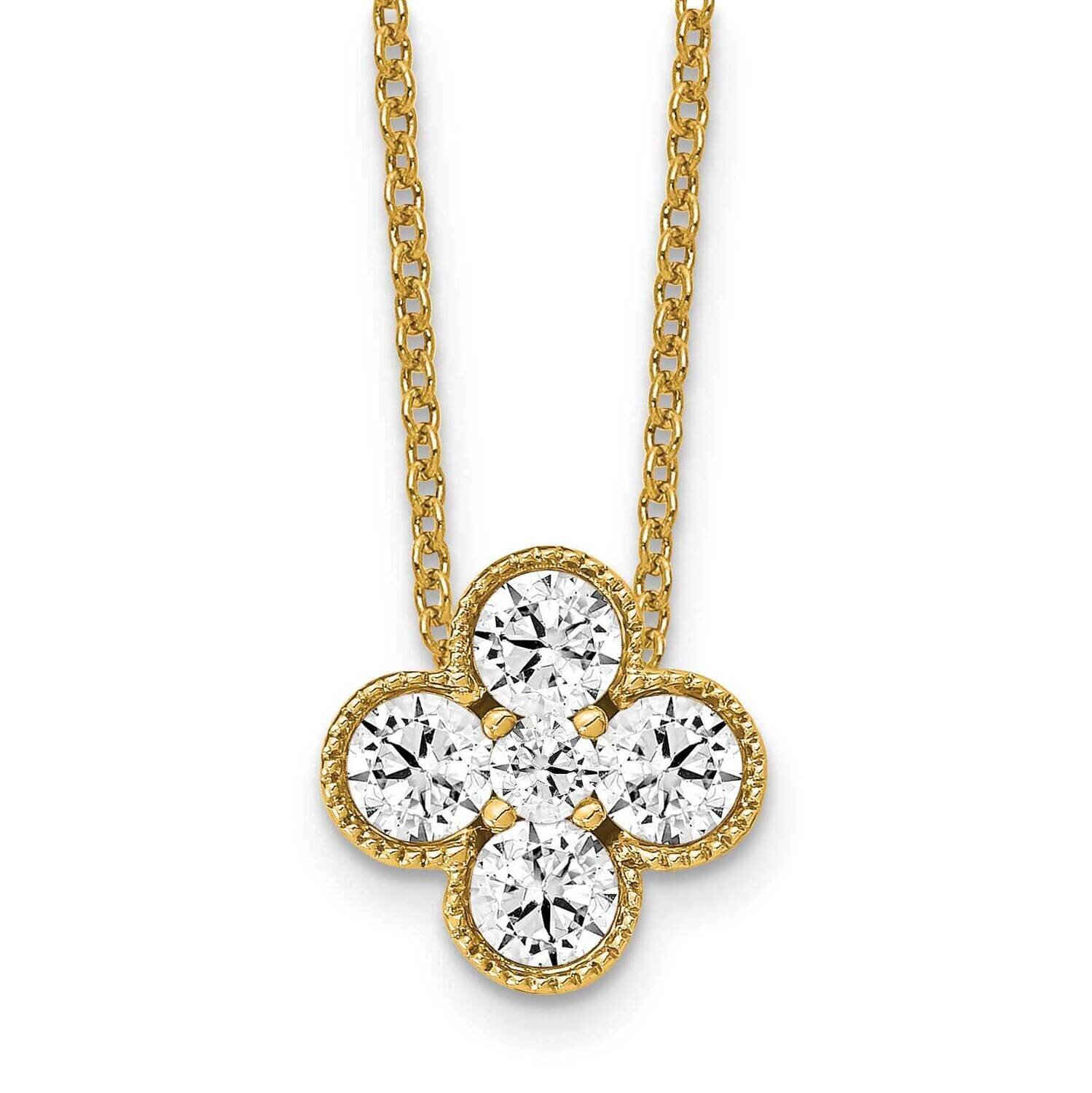 Diamond Vs/Si D E F Bloom Pendant Necklace 14k Yellow Gold True Origin Lab Grown PM6346-075-YLD, MP…