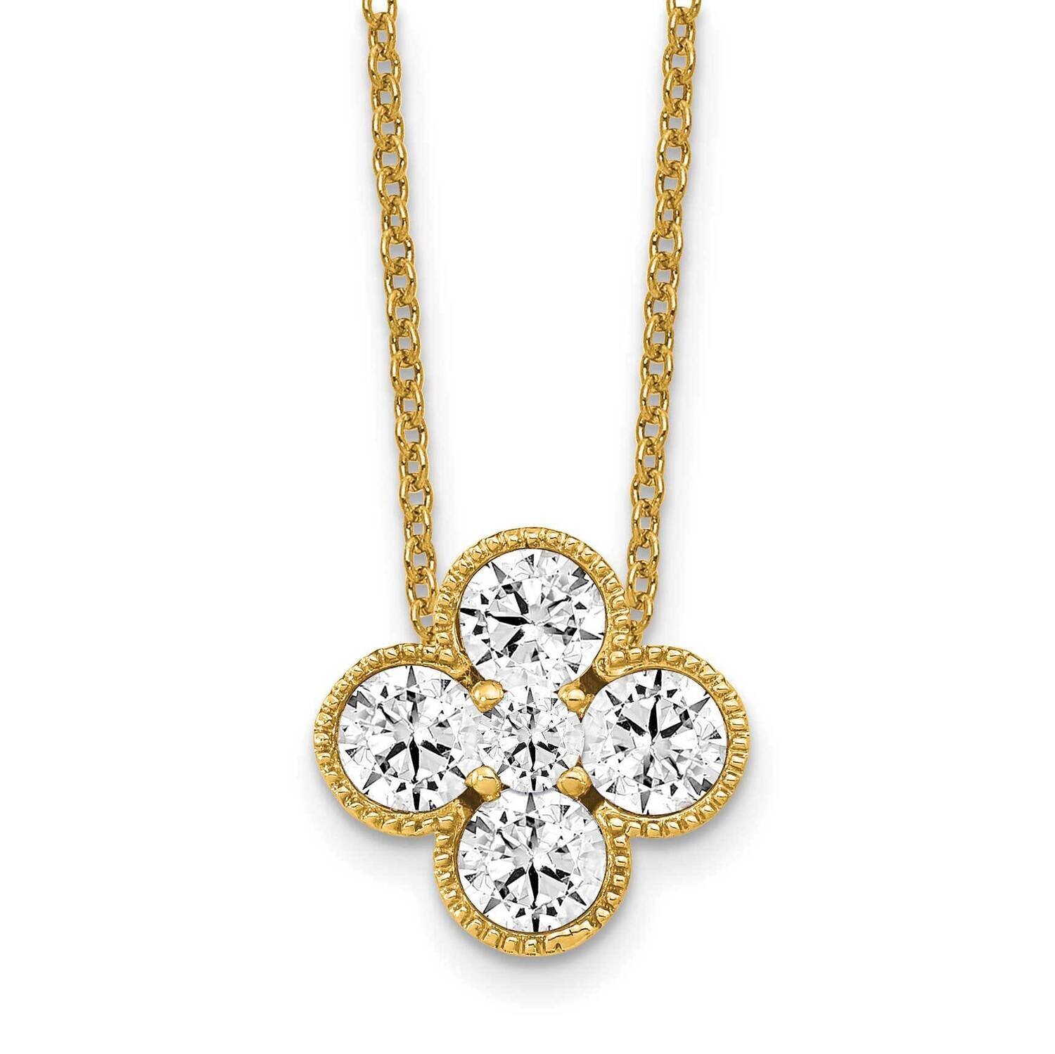 Diamond Vs/Si D E F Bloom Pendant Necklace 14k Yellow Gold True Origin Lab Grown PM6346-100-YLD, MP…