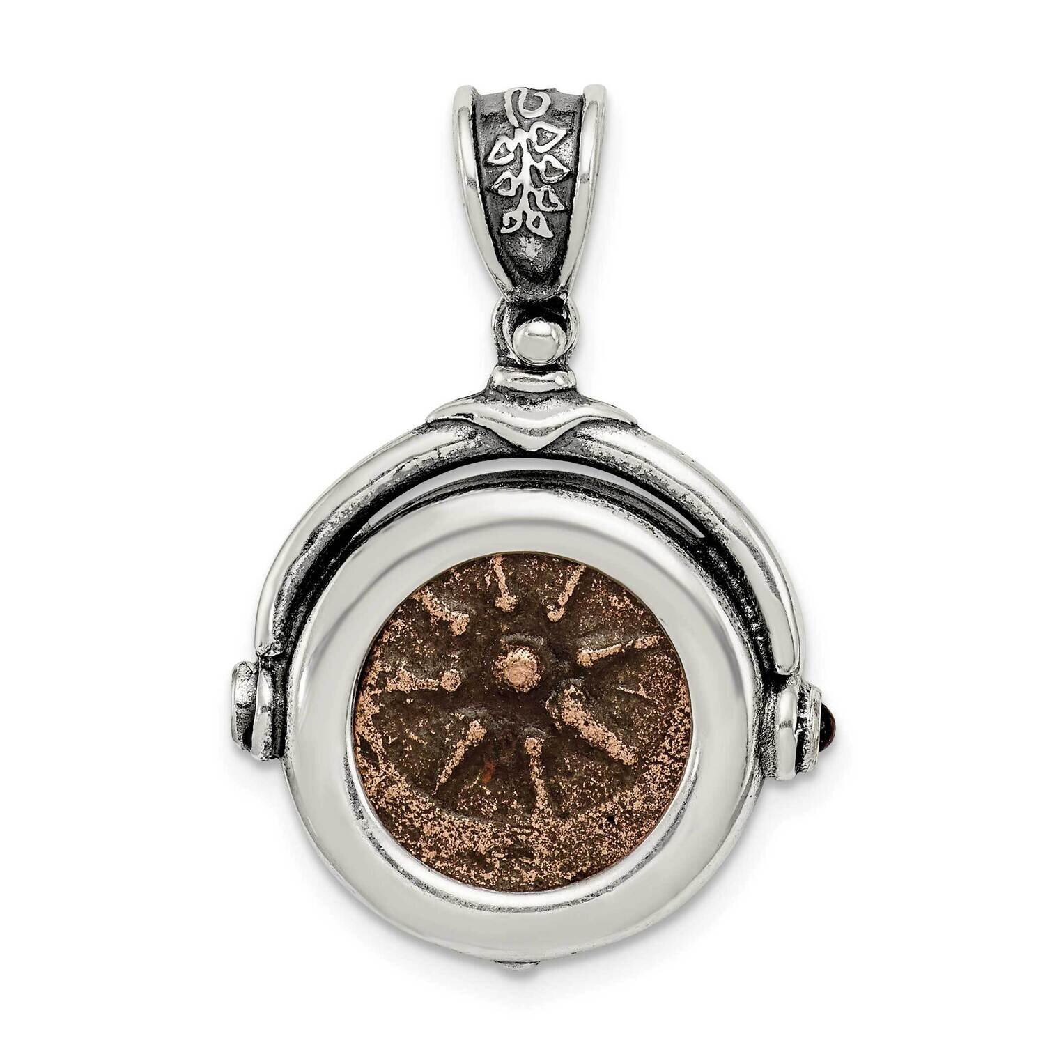 Bronze Antiqued Widows Mite Coin Pendant Sterling Silver QAC100, MPN: QAC100, 191101978999