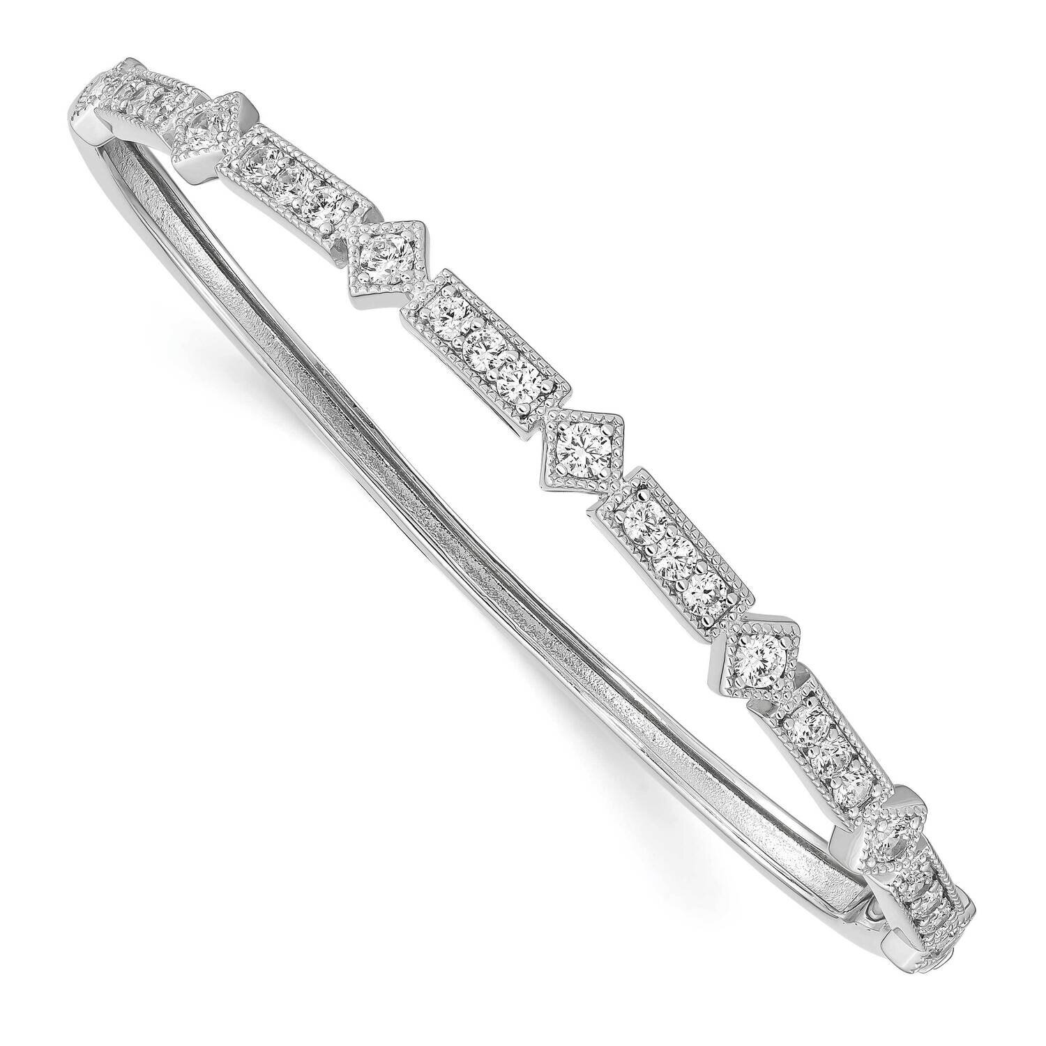 Cz Hinged Bangle Sterling Silver QB1348, MPN: QB1348, 883957865683