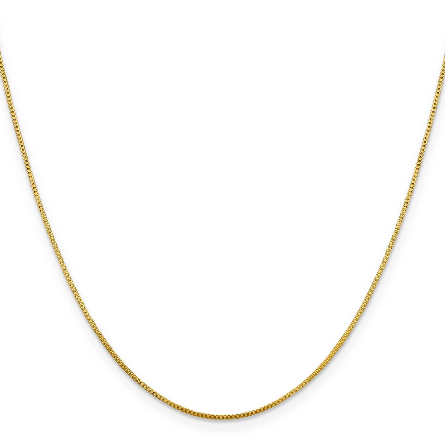 Flash Gold-Plated .8mm Box Chain Sterling Silver QBX015G-18